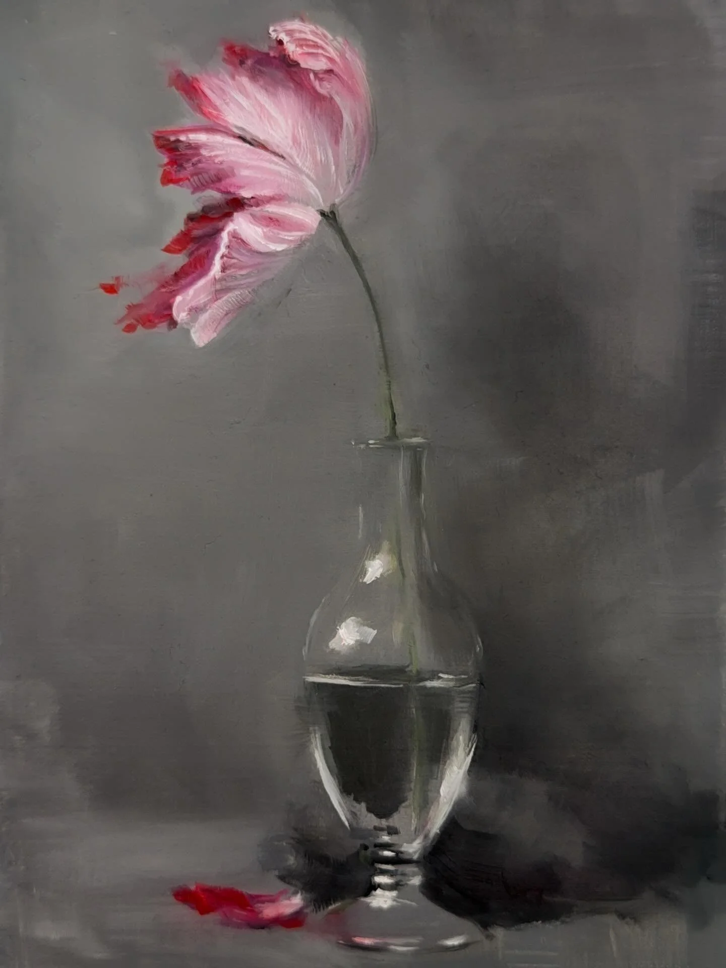 Floral Study No. 10
Series II: Elegy

Oil on hardboard &bull; 6 &times; 8 in &bull; January 2026

A study in stillness and impermanence. Part of an ongoing floral study series. 

Original available
By Jennifer Parisi
Artist &amp; Designer &bull; Cali