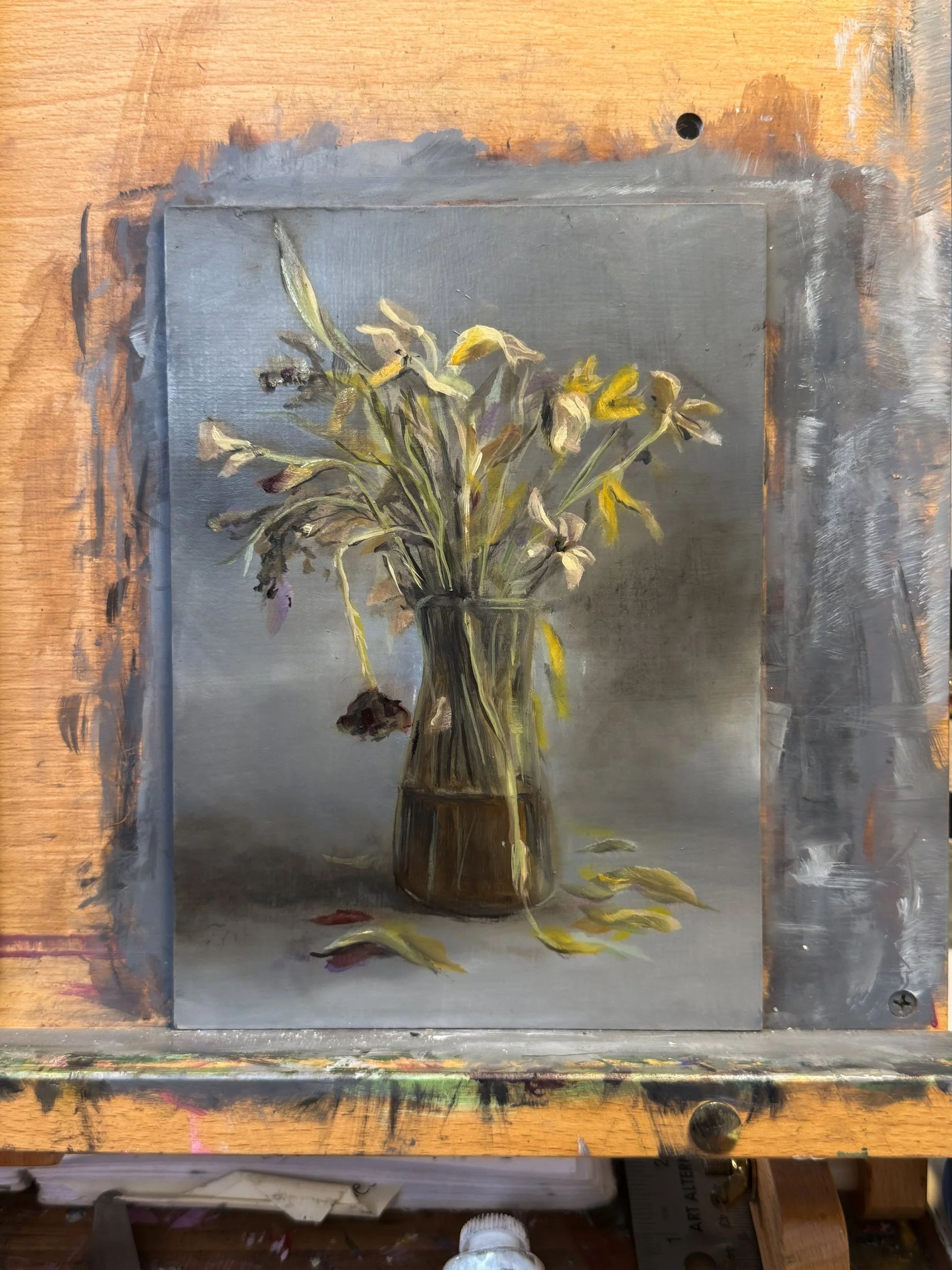 Floral Study No. 19 - Oil on Hardboard, 6 x 8 in, May 2026, Peony-2.jpg