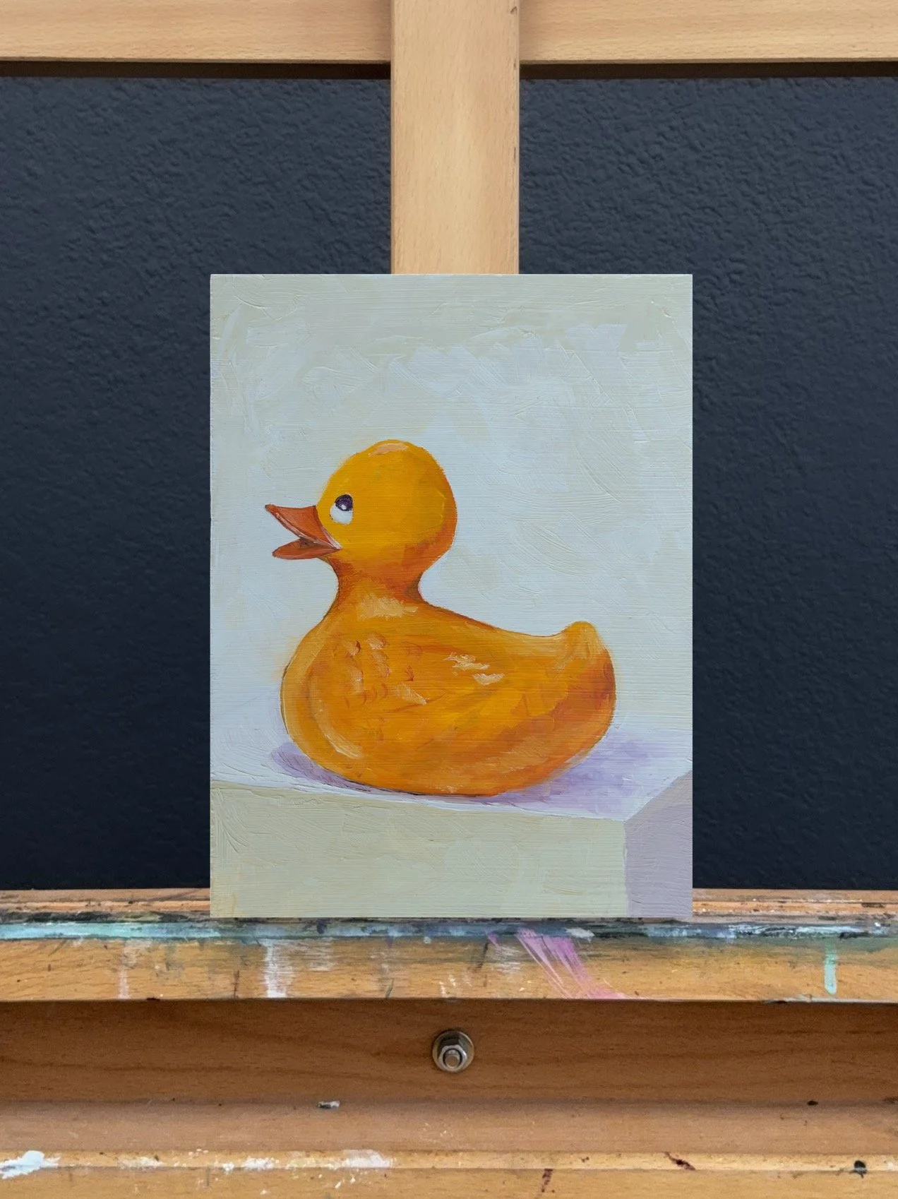 Rubber Duck #3, Oil on Hardboard Panel | 8 x 6 inches