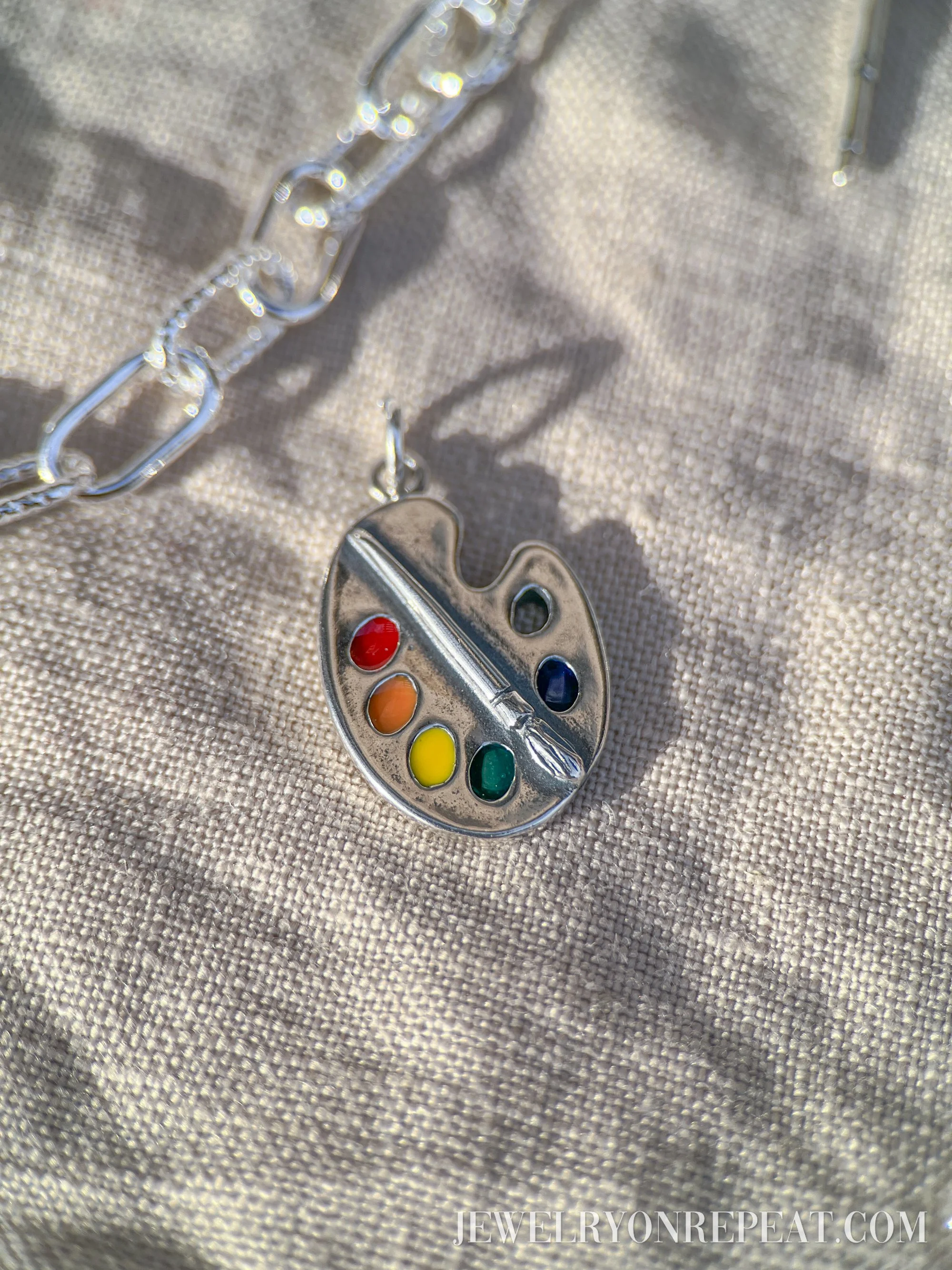 Sterling Silver Artist Palette Charm Pendant