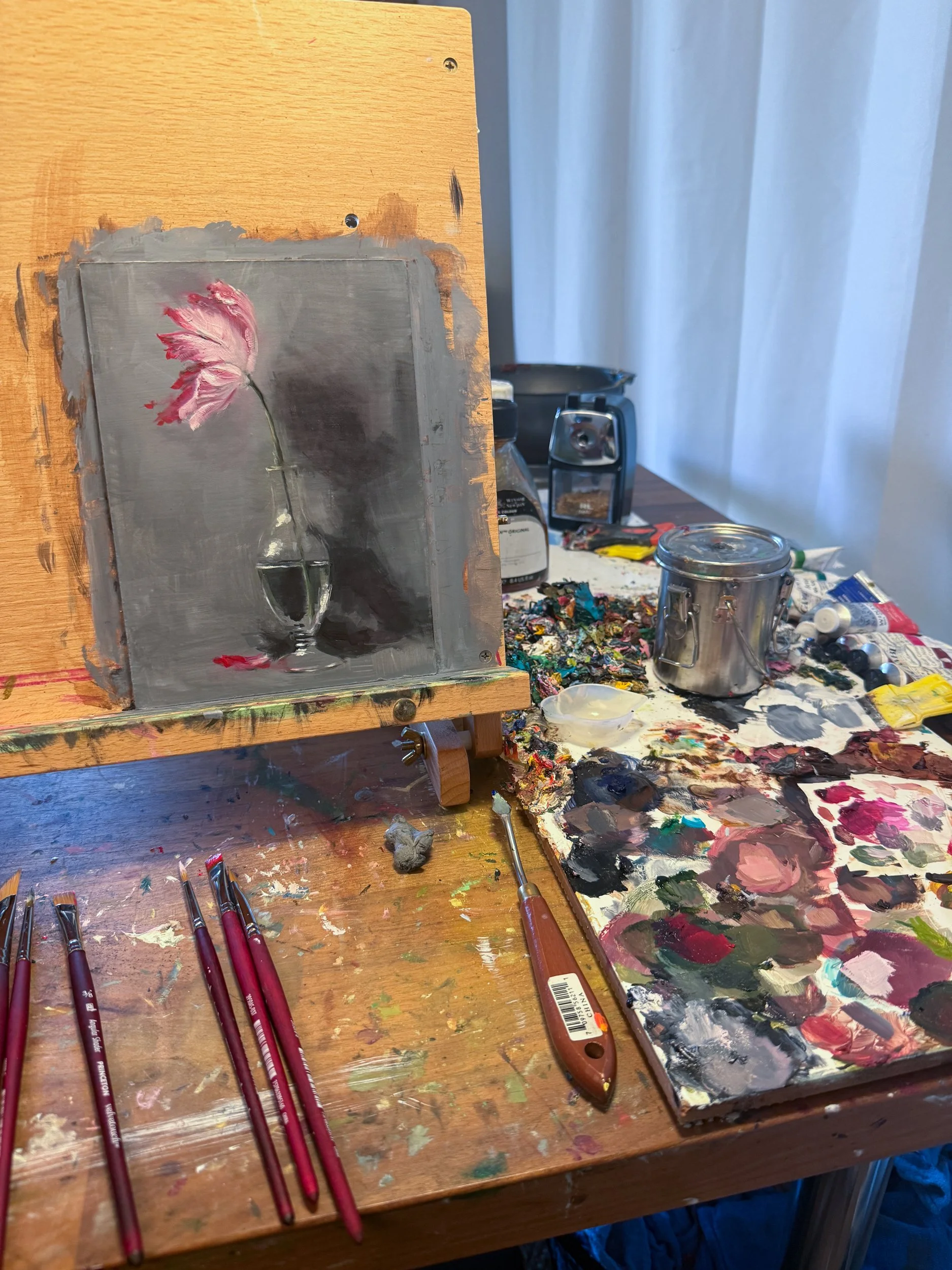 Floral Study No. 10 - Oil on Hardboard, 6 x 8 in, February 2026, Jennifer Parisi-1.jpg