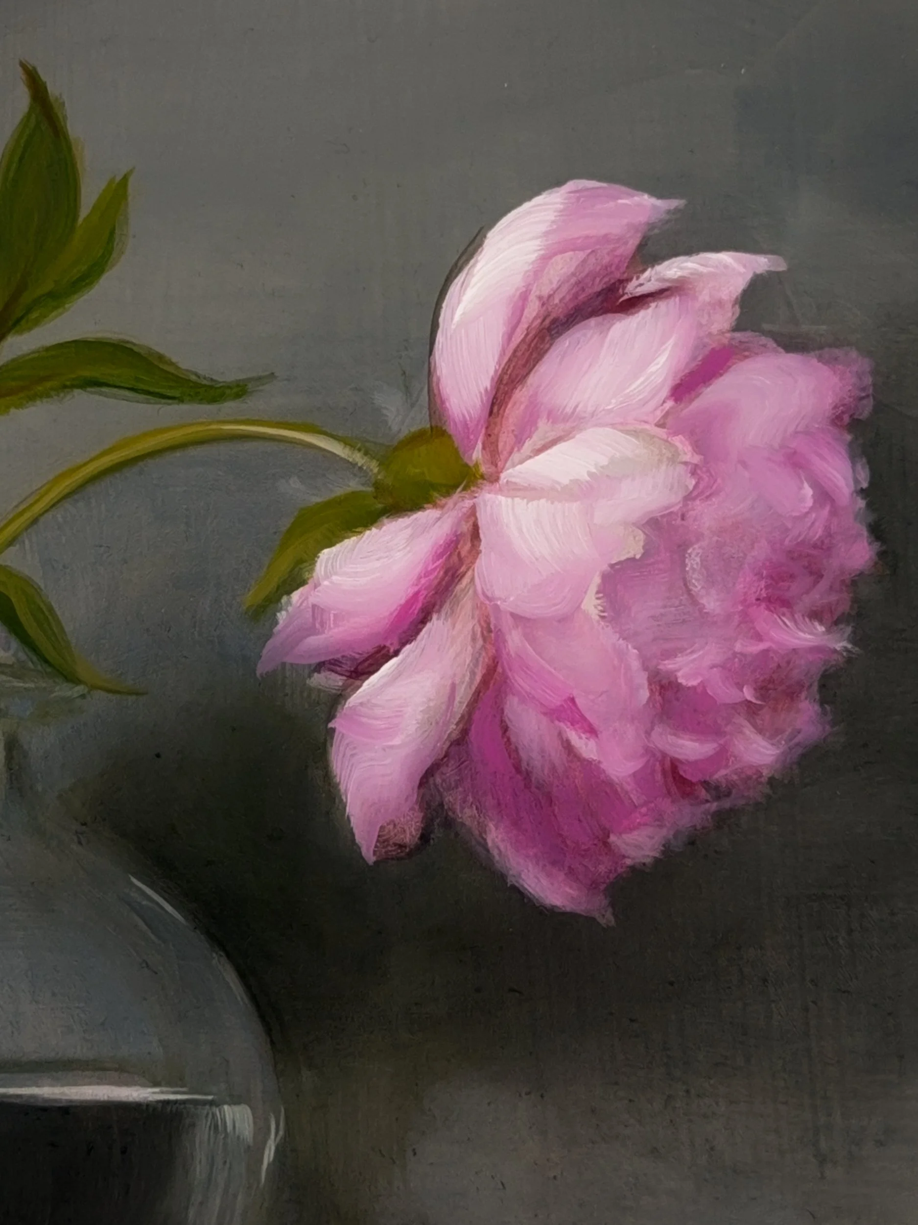 Floral Study No. 20 - Oil on Hardboard, 6 x 8 in, May 2026, Peony-2.jpg