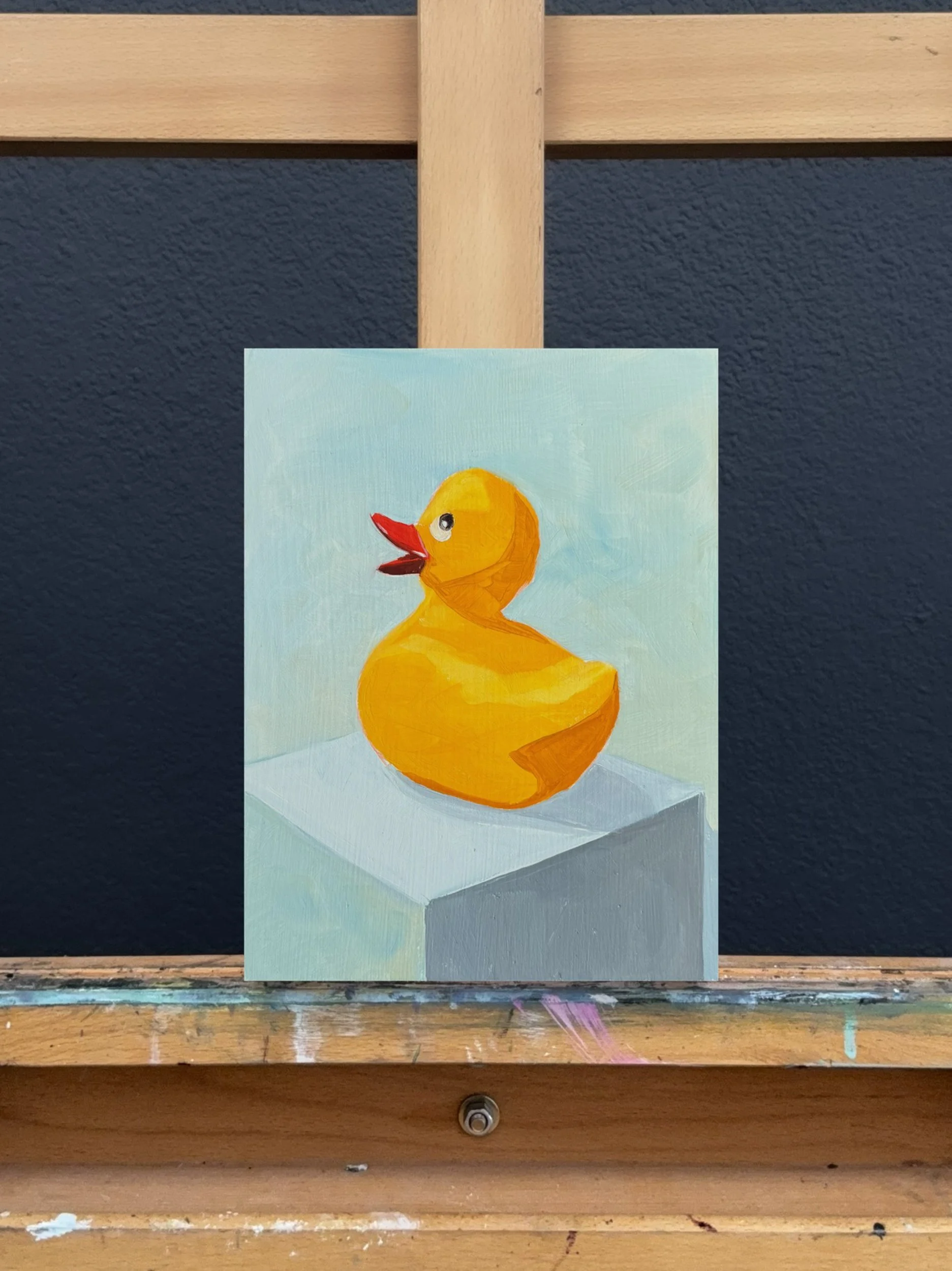 Rubber Duck #8, Oil on Hardboard Panel | 8 x 6 inches