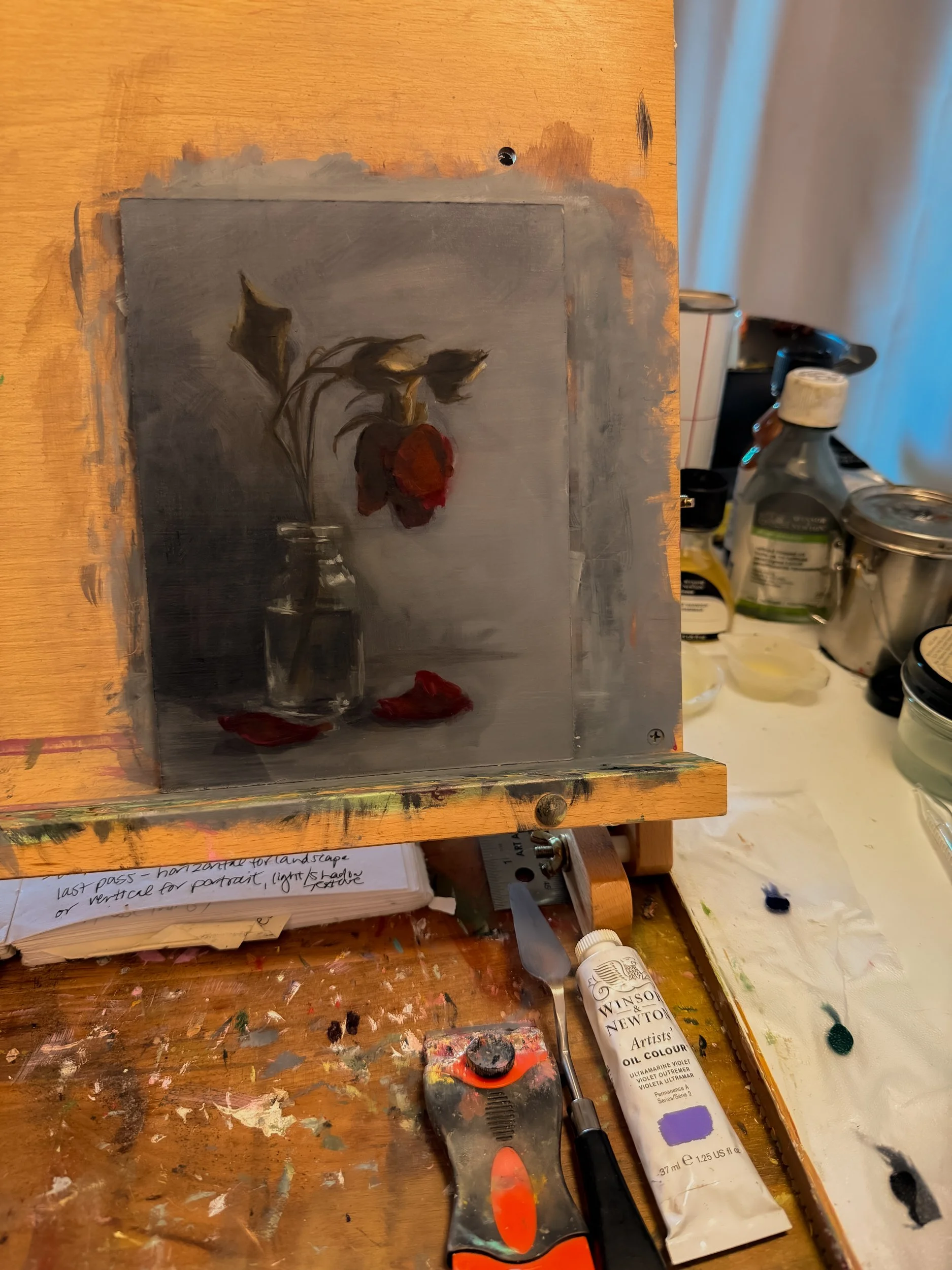 Floral Study No. 13 - Oil on Hardboard, 6 x 8 in, February 2026, Jennifer Parisi-1.jpg