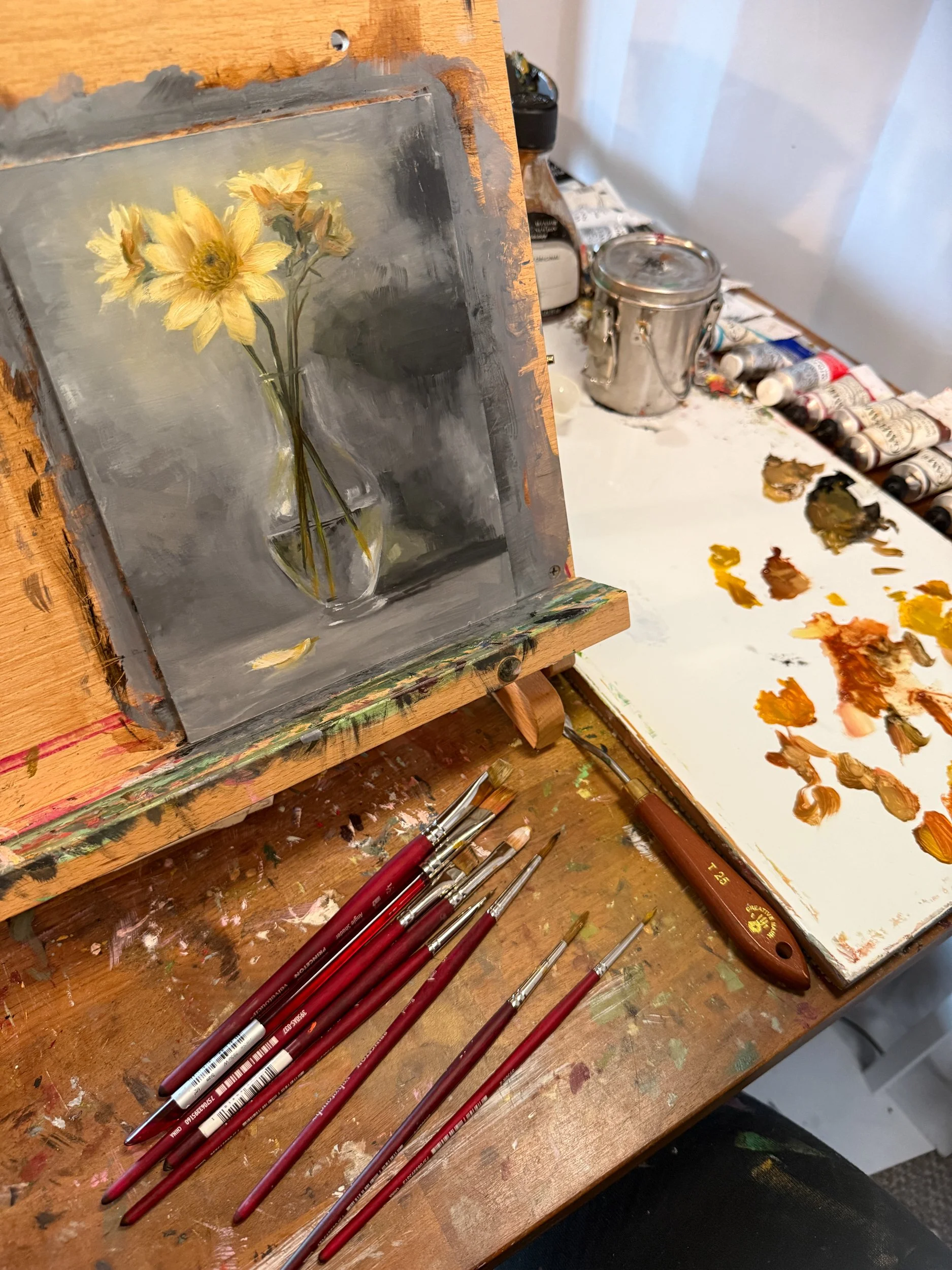 Floral Study No. 11 - Oil on Hardboard, 6 x 8 in, February 2026, Jennifer Parisi-1.jpg