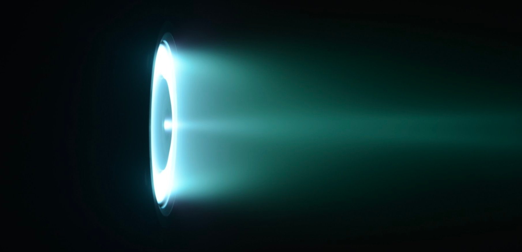 The MaSMI-EM Hall thruster during hot-fire operation at 300 V - 1000 W.