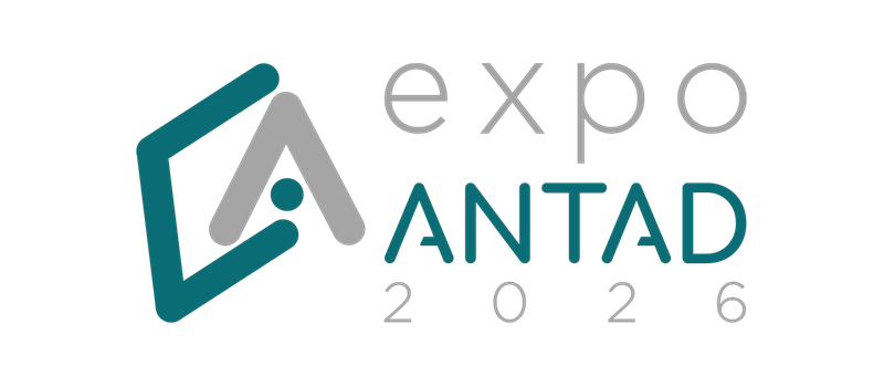 Logo del Expo Antad 2026 con un icono de un monitor de computadora y texto en inglés y español.
