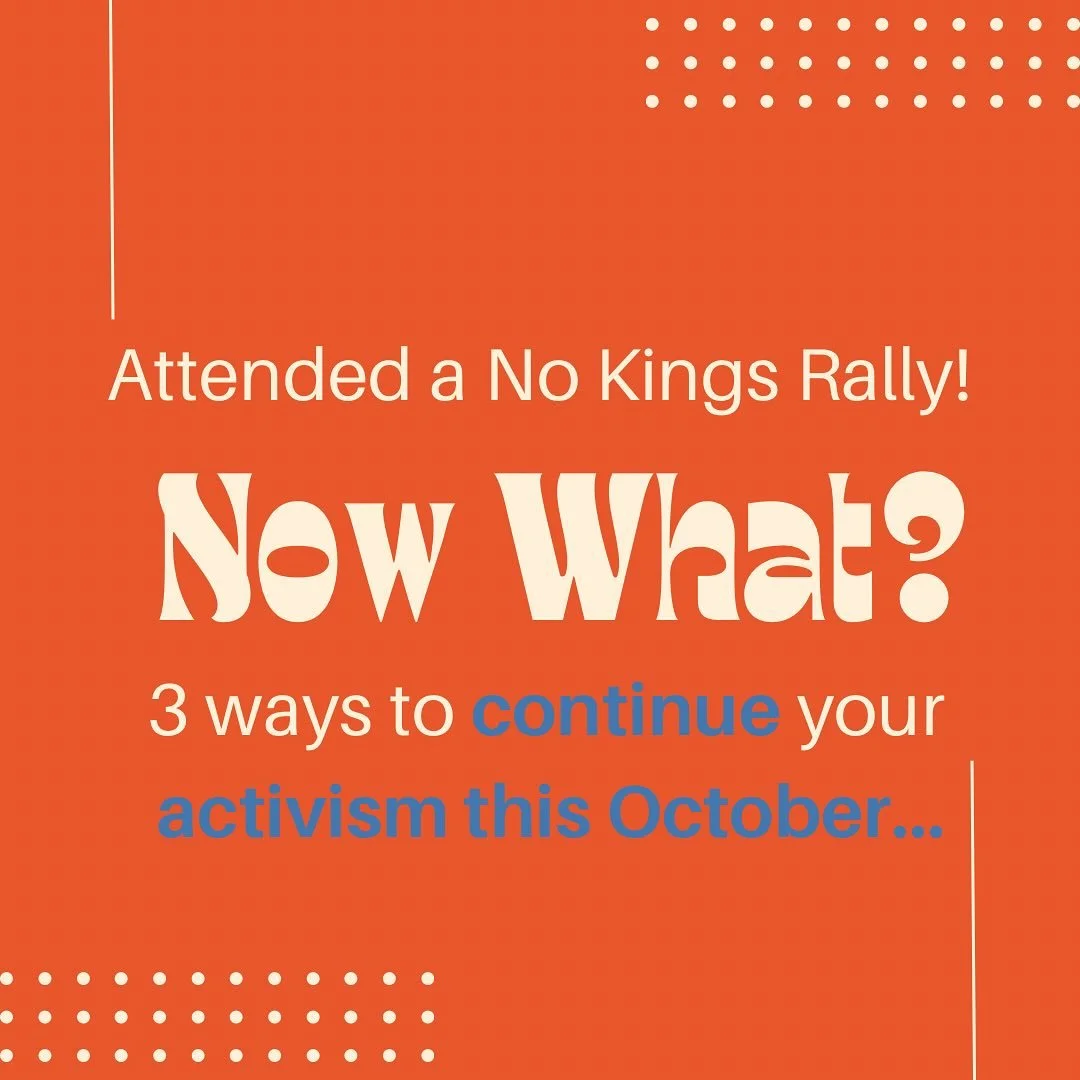 Keep fighting for change this October 🙌👏! 

Fired up from the #nokings rally?! Keep your activism going by taking these three actions:

1️⃣Make a plan to vote! Encourage others to do the same! 

2️⃣Knock doors: connect with a local party chapter, f