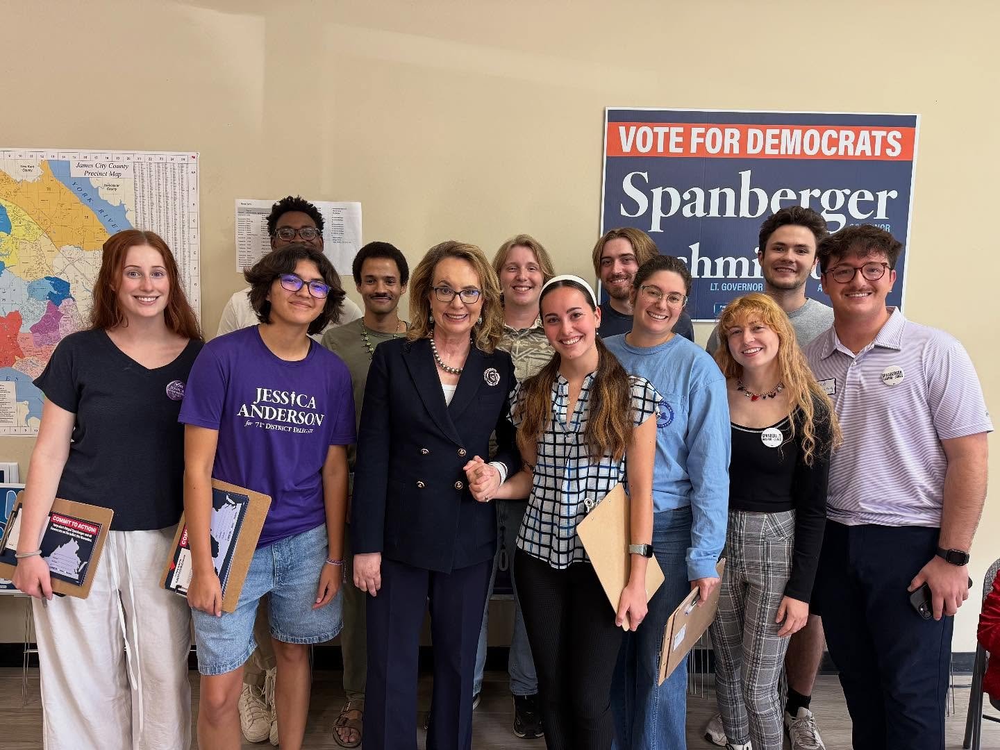This is what action looks like! @gabbygiffords kicked off an inspirational canvas launch with @teamspanberger @downeyforva @jessanderson4virginia @friendsofvirgil @shellysimonds @momsdemand last week to get out the vote in Hampton Roads. 

Looking fo