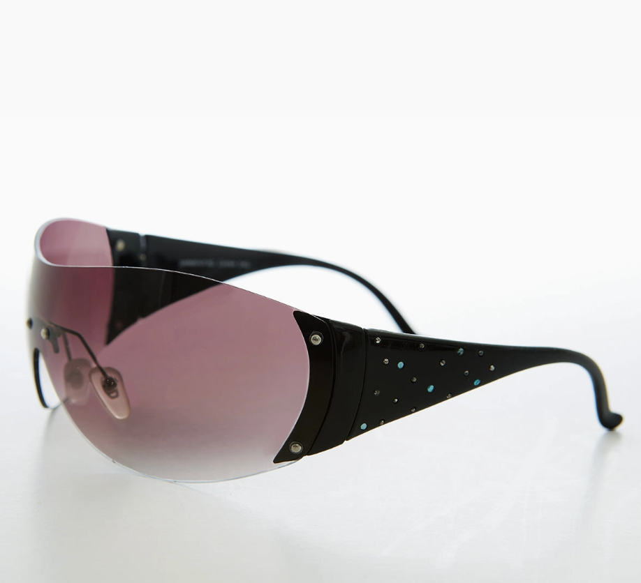 Oversized Round Vintage Rhinestone Sunglasses