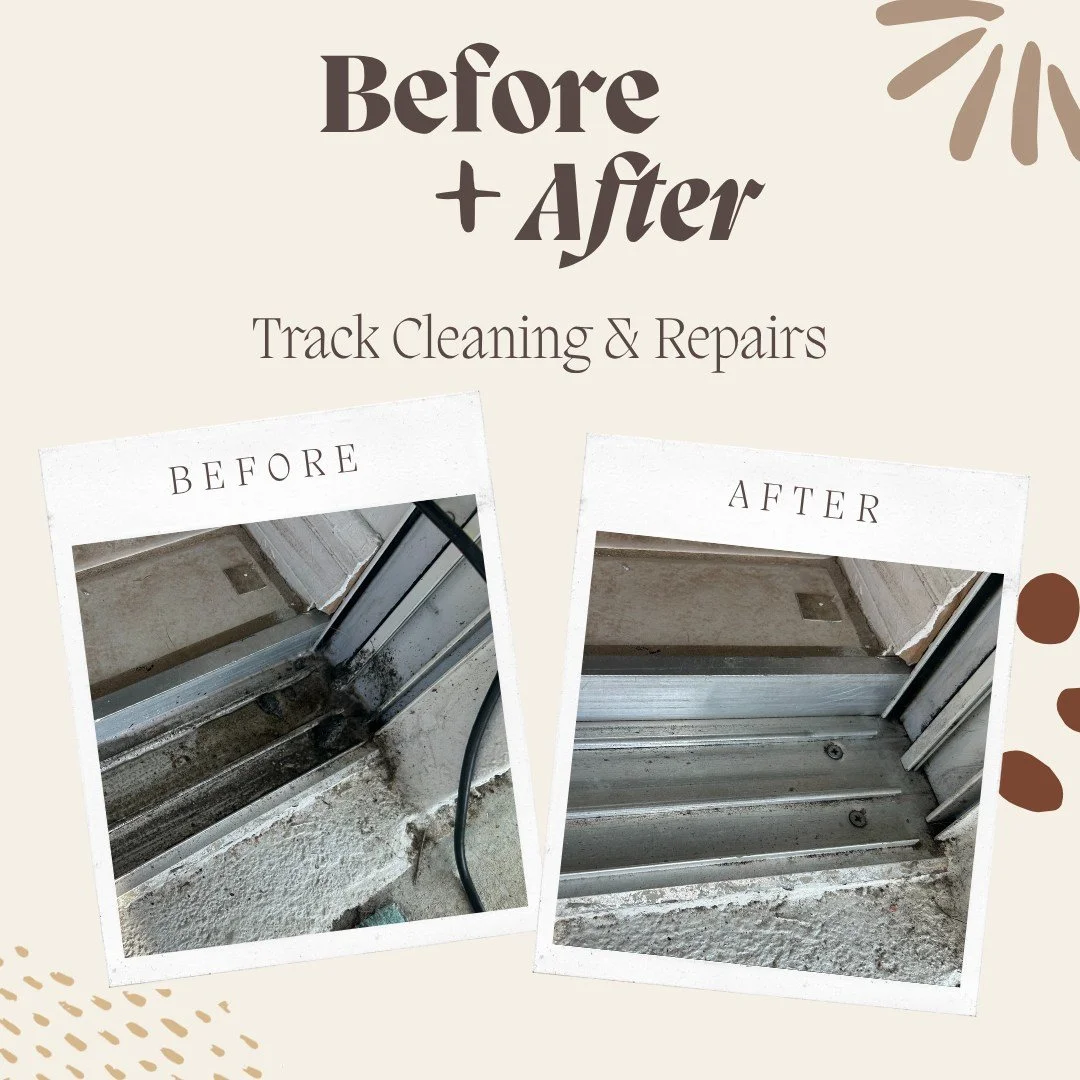 Check out this before &amp; after 🫣
Dirty track + damaged rail &rarr; Clean track + stainless rail cap.
Smooth sliders are just one appointment away. 
Call or Text for more info📲  239-710-8839
 #GoneFixinSWFL #HandymanLife #SlidingGlassDoorRepairs 