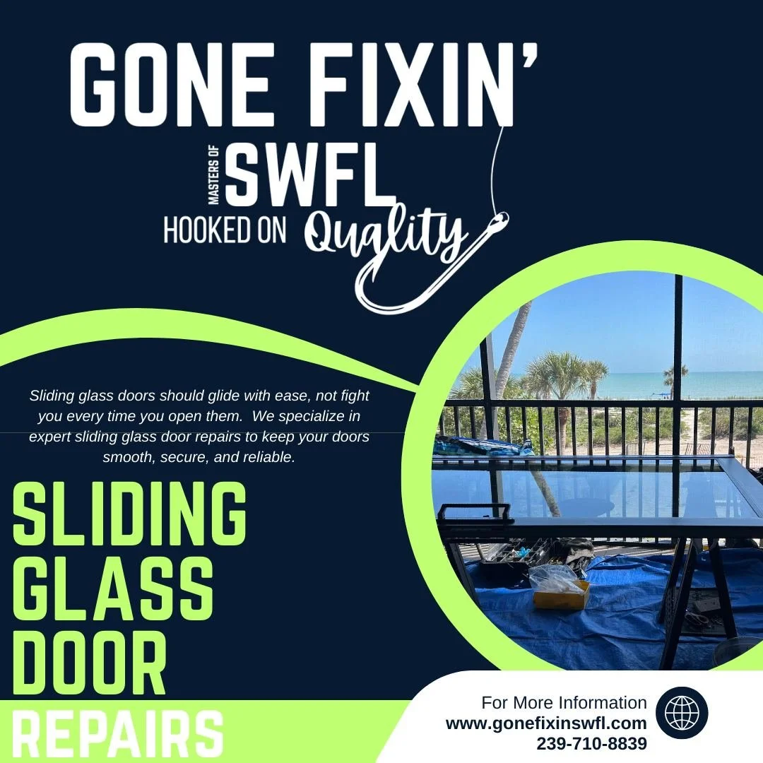 From crunchy, stiff, and noisy &rarr; to smooth, quiet, and effortless.
Our sliding glass door repairs include:
✔ Roller replacements
✔ Track cleaning
✔ Rail cap installation
✔ Lock adjustments
 + M O R E ! ✨

Contact us today for a free in-home asse