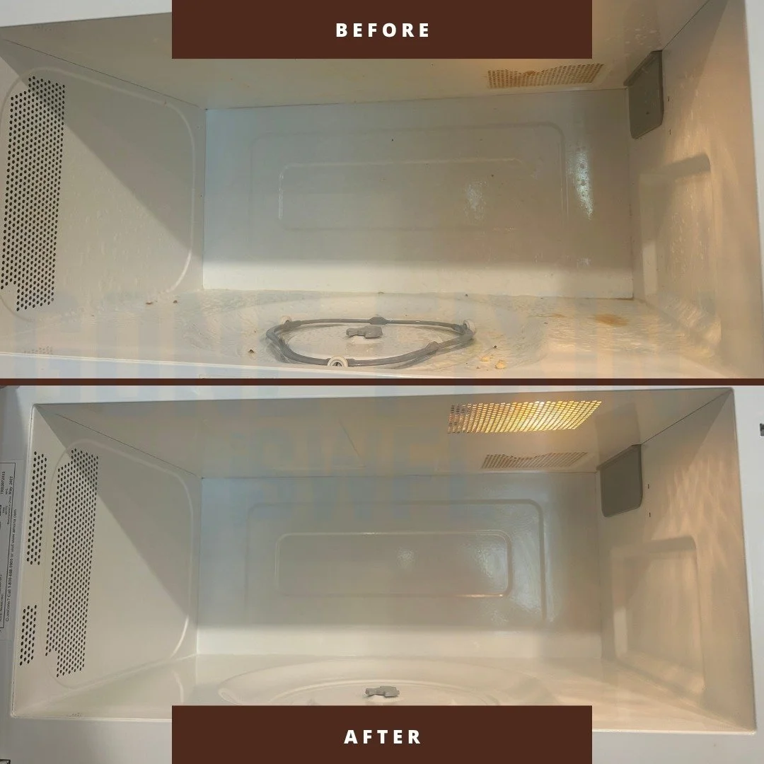 This microwave was definitely ready for some attention during a recent move-out cleaning! 🧽🔥 From built-up grease, food splatters, and stubborn residue to a fresh, clean, and sanitized finish, the difference speaks for itself.

It isn't just about 