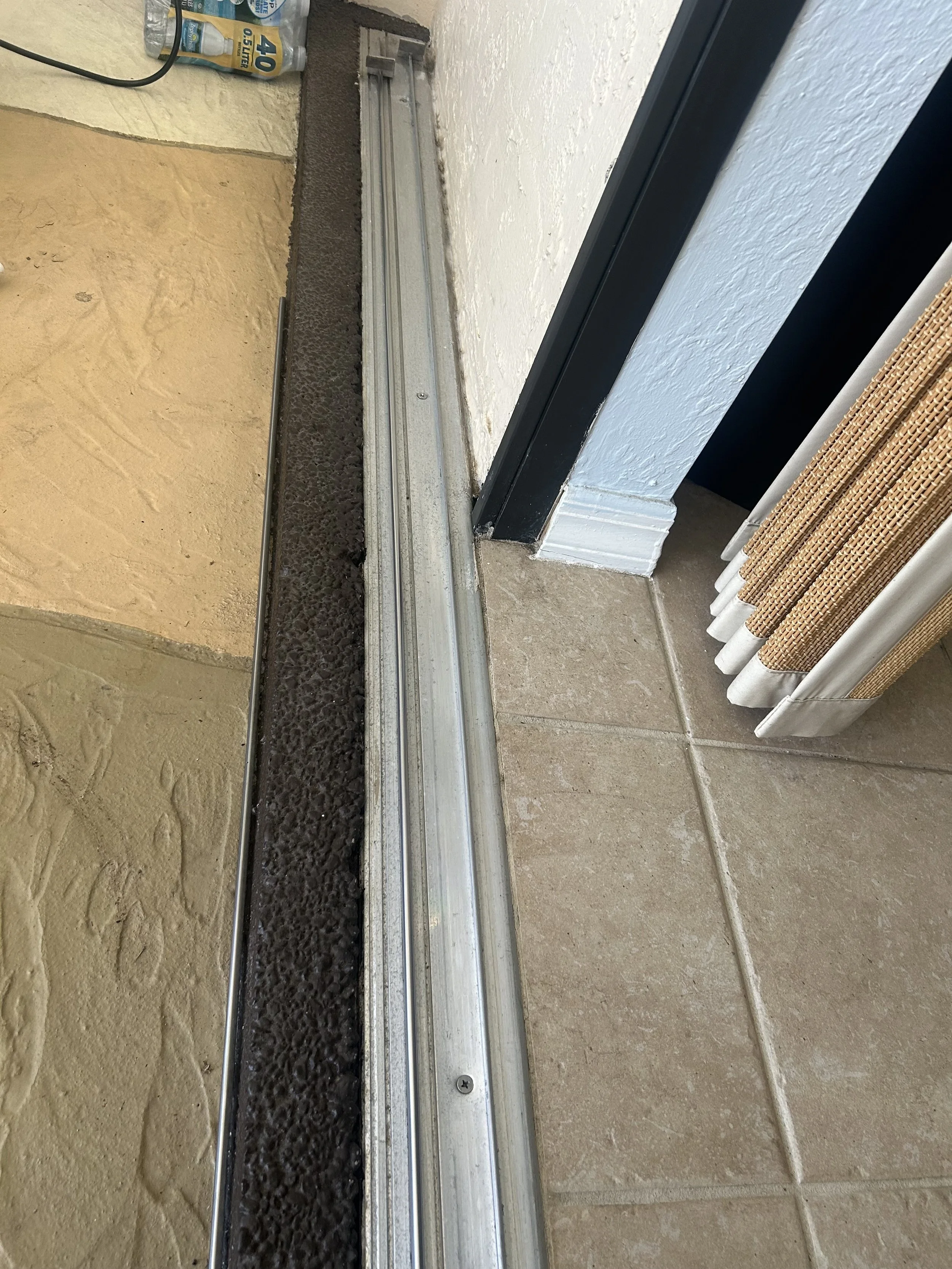 Cleaned & Repaired Sliding Glass Door Track AFTER