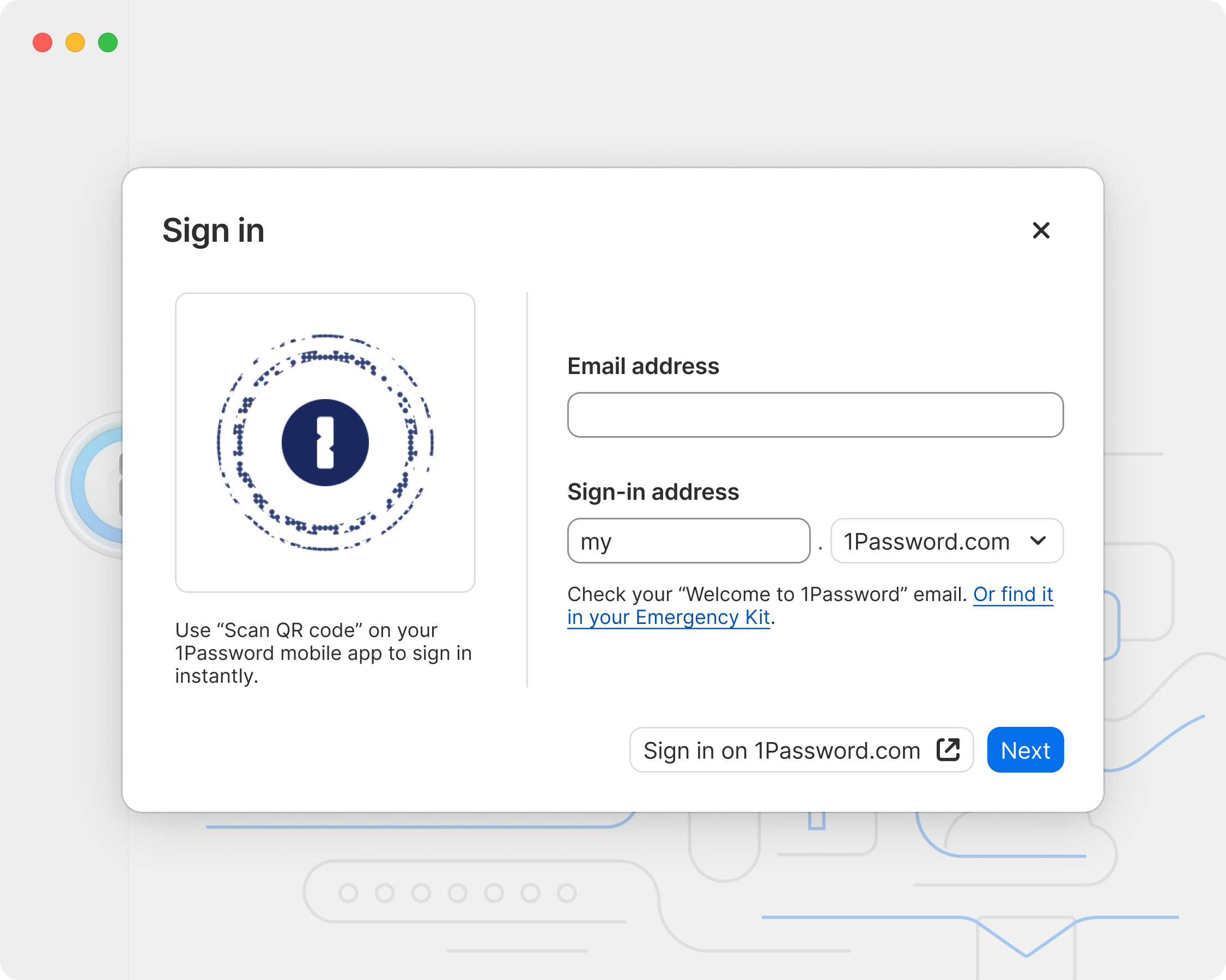 Once the QR code is scanned, custom animations on both ends of the exchange inform the user that communication is taking place.