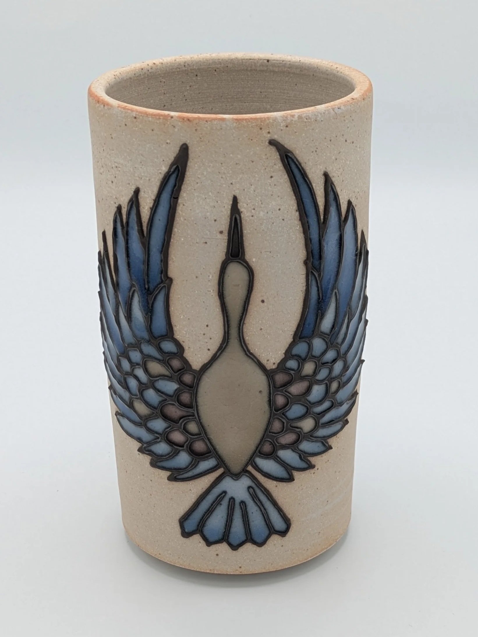 Blue Bird Vase