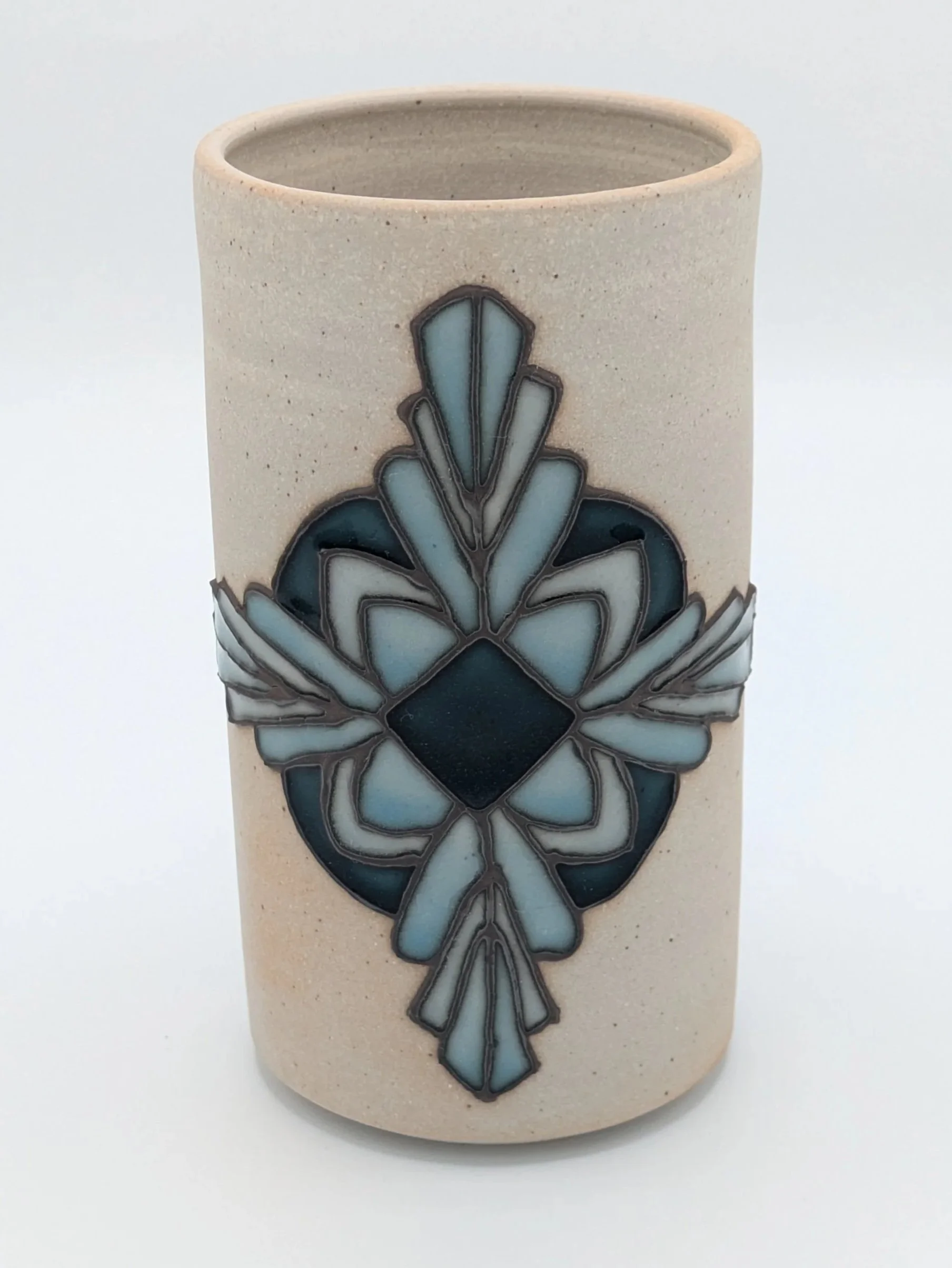 Aqua Art Deco Vase