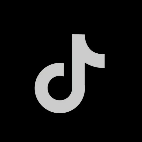 TikTok logo in black and white.