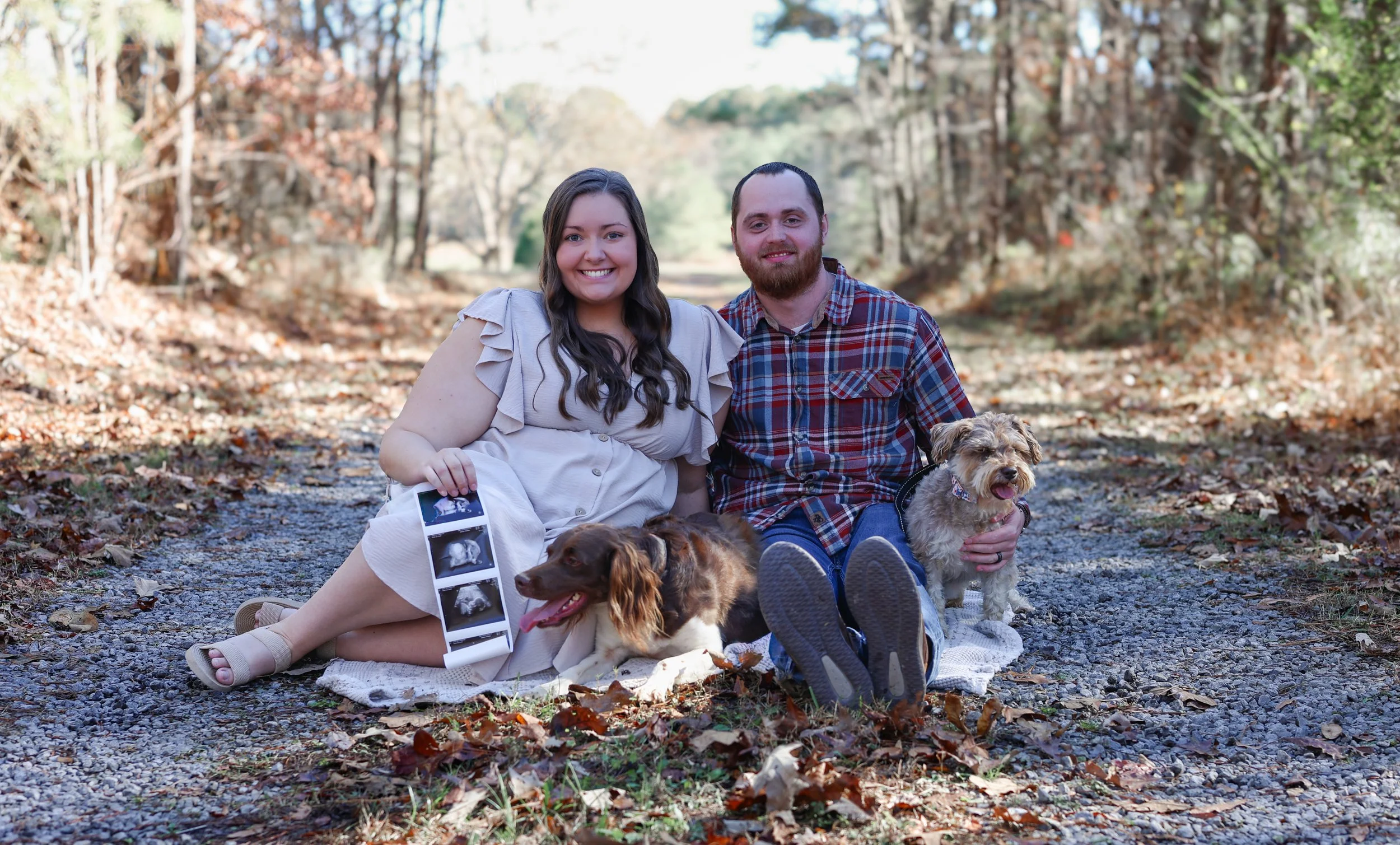 Outdoor birth announcement.