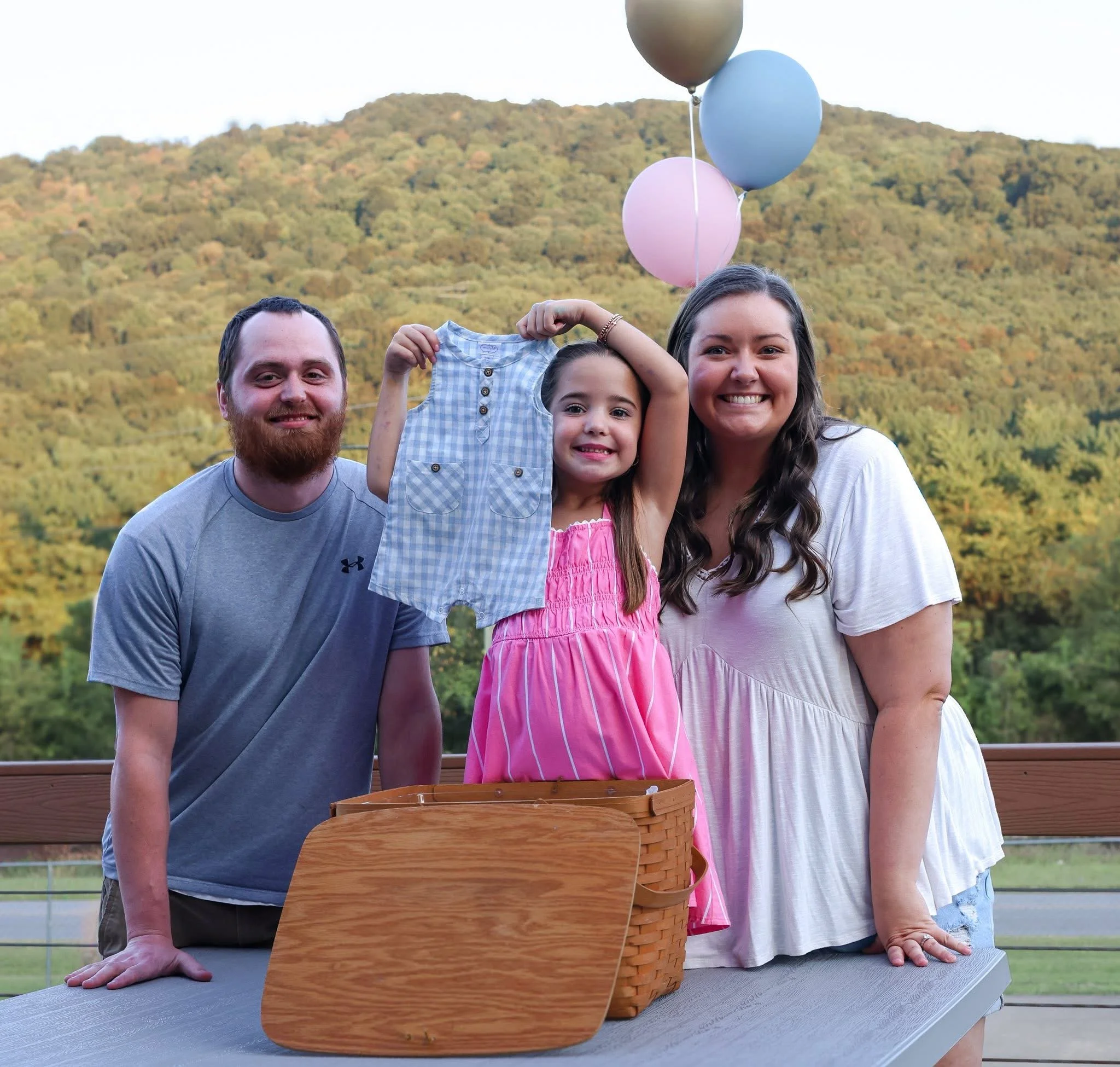 Outdoor gender reveal.