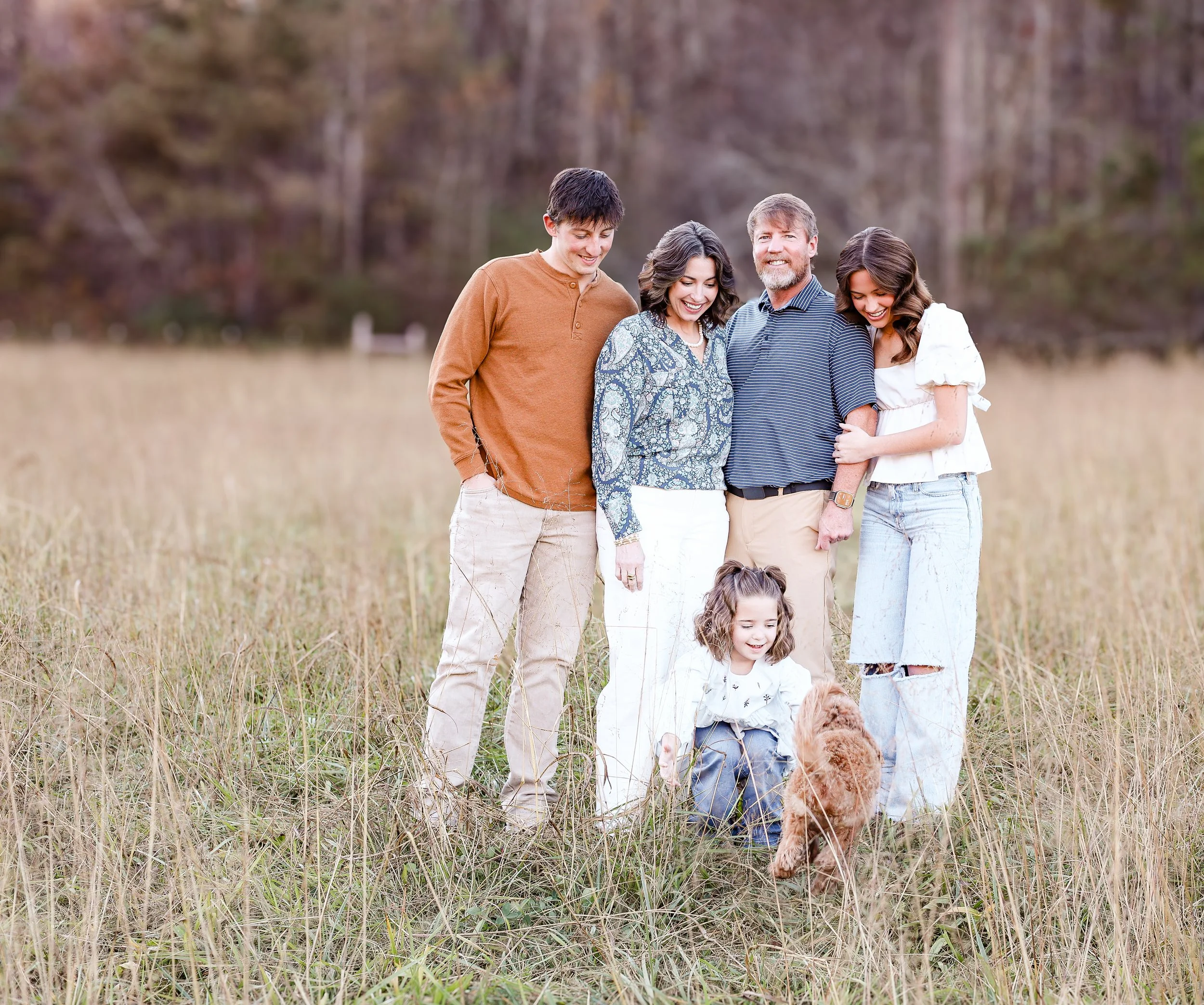 Natural light, golden hour, family session in DeKalb County, Alabama.