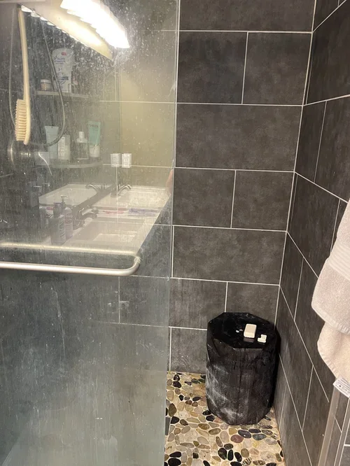 BEFORE - Deep Bathroom Cleaning Service (look at those water stain build up)