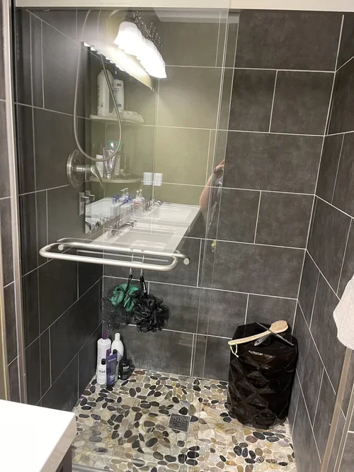 AFTER - Deep Bathroom Cleaning Service (peak at the expert glass cleaning)