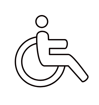 Wheelchair accessibility icon representing disability accessible practice.