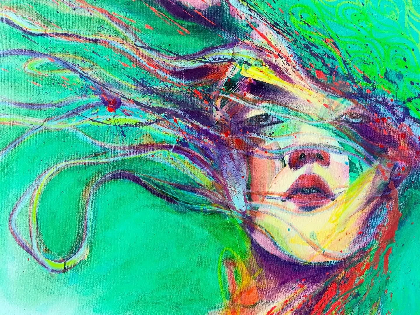 &ldquo;In Dreams&rdquo; mixed media on canvas #artist #mixedmedia