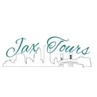 Logo for Jax Tours featuring script text and a skyline outline of Jacksonville, Florida.