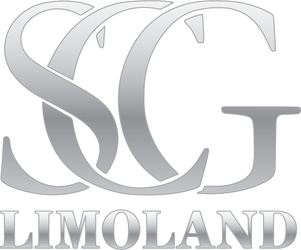 A logo with intertwined letters S, C, and G in shades of silver and gray, with the word LIMOLAND beneath in metallic silver text.