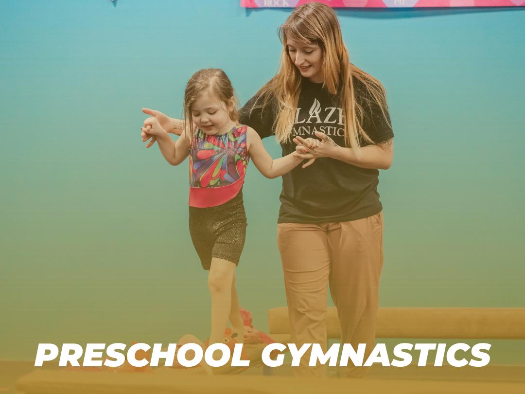 Preschool gymnastics classes in Syracuse, NY designed for toddlers and young children to build motor skills, balance, and confidence through guided play.