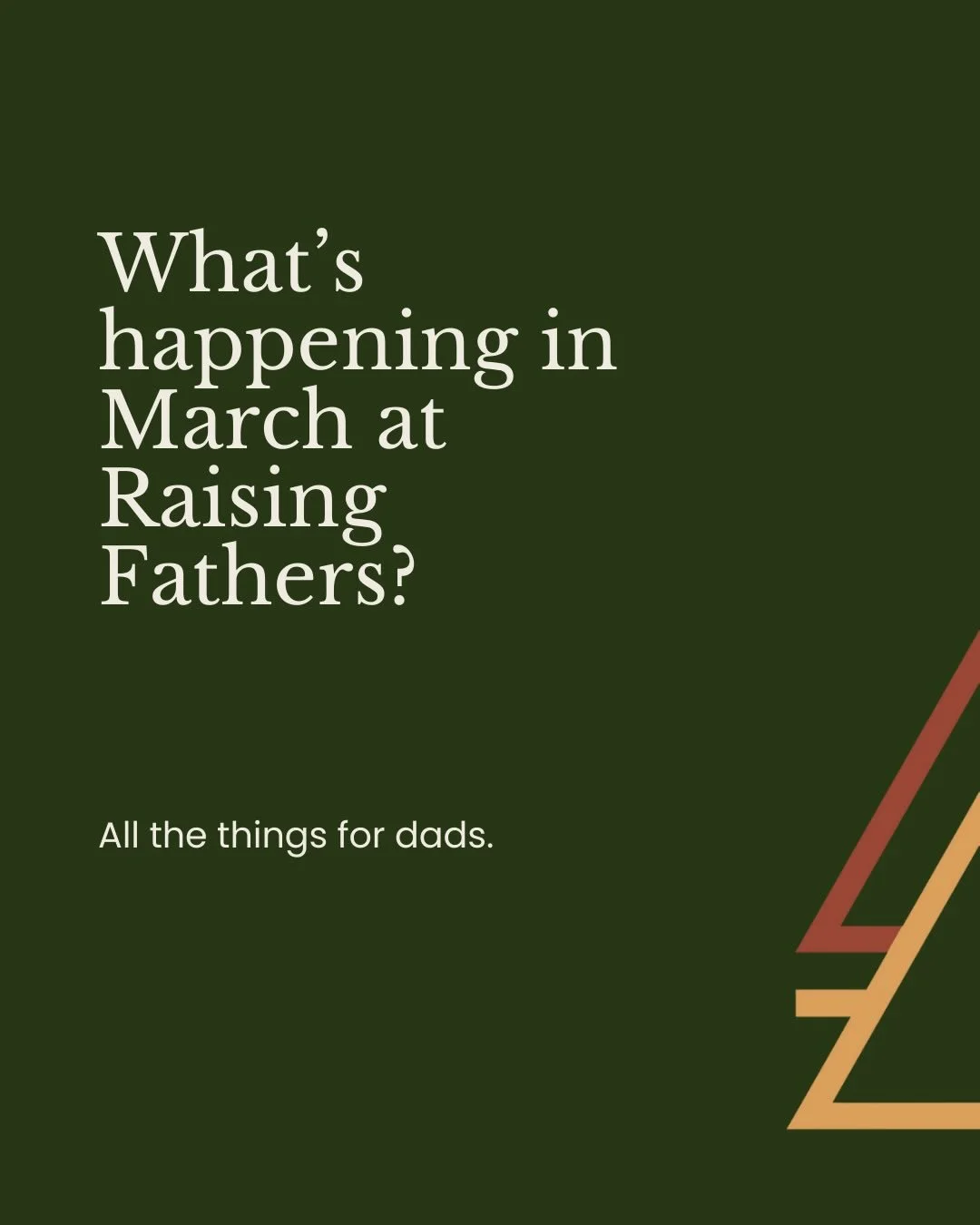 Lots happening in March at Raising Fathers. For all types of dads&hellip; 

More info and links in bio
