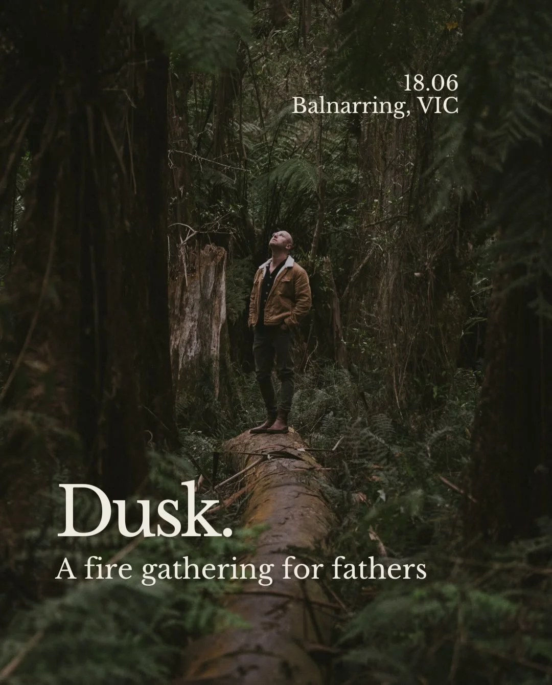 Meet me in the forest. 
Take a deep breath. 
Come back to yourself, fully. 
So you can come back to them,
whole. 

Dusk is back. Thursday night. Balnarring. In the forest.