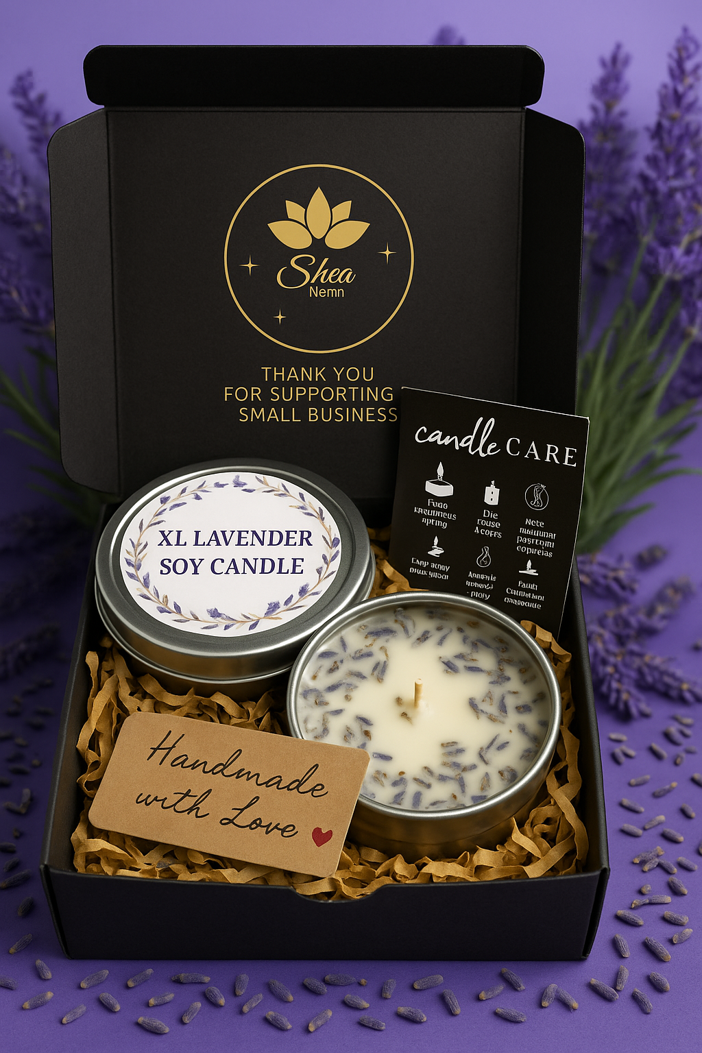 20250830_2000_XL Lavender Candle Packaging_remix_01k3xqrgzvfejb0p8xy8fkvebb.png
