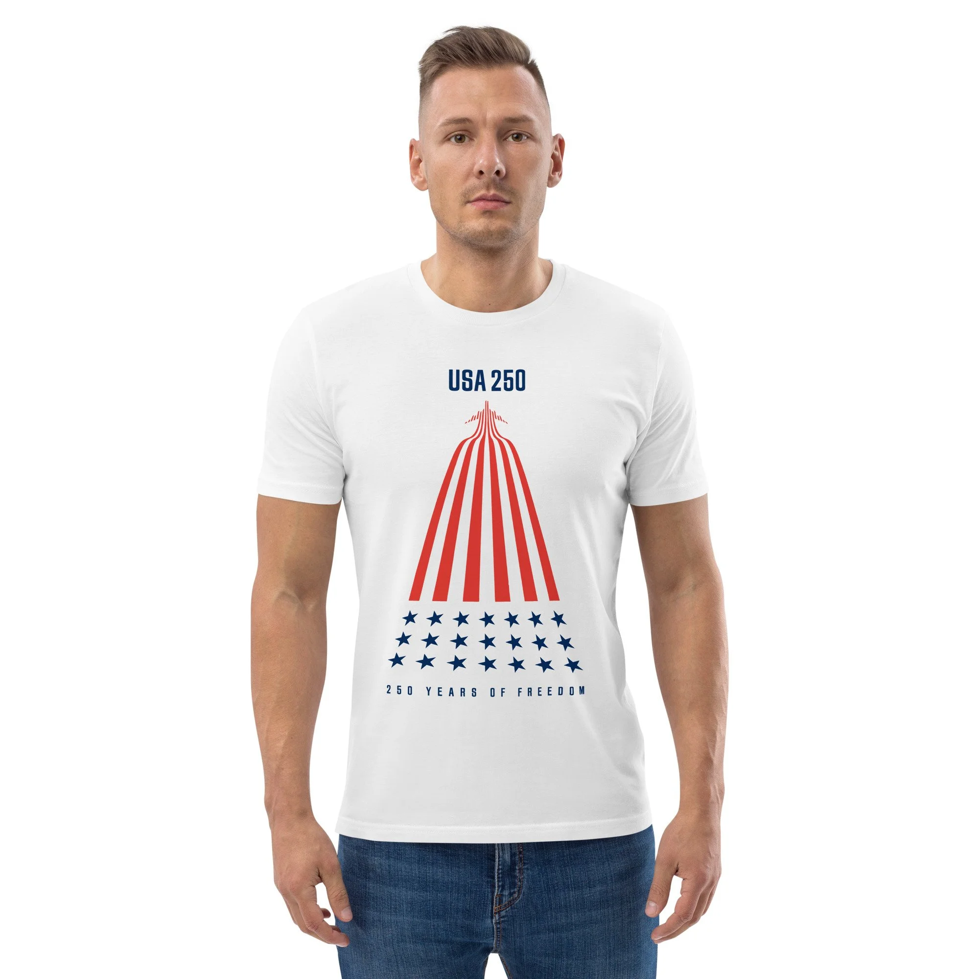 USA 250 Flying Flags Unisex organic cotton t-shirt