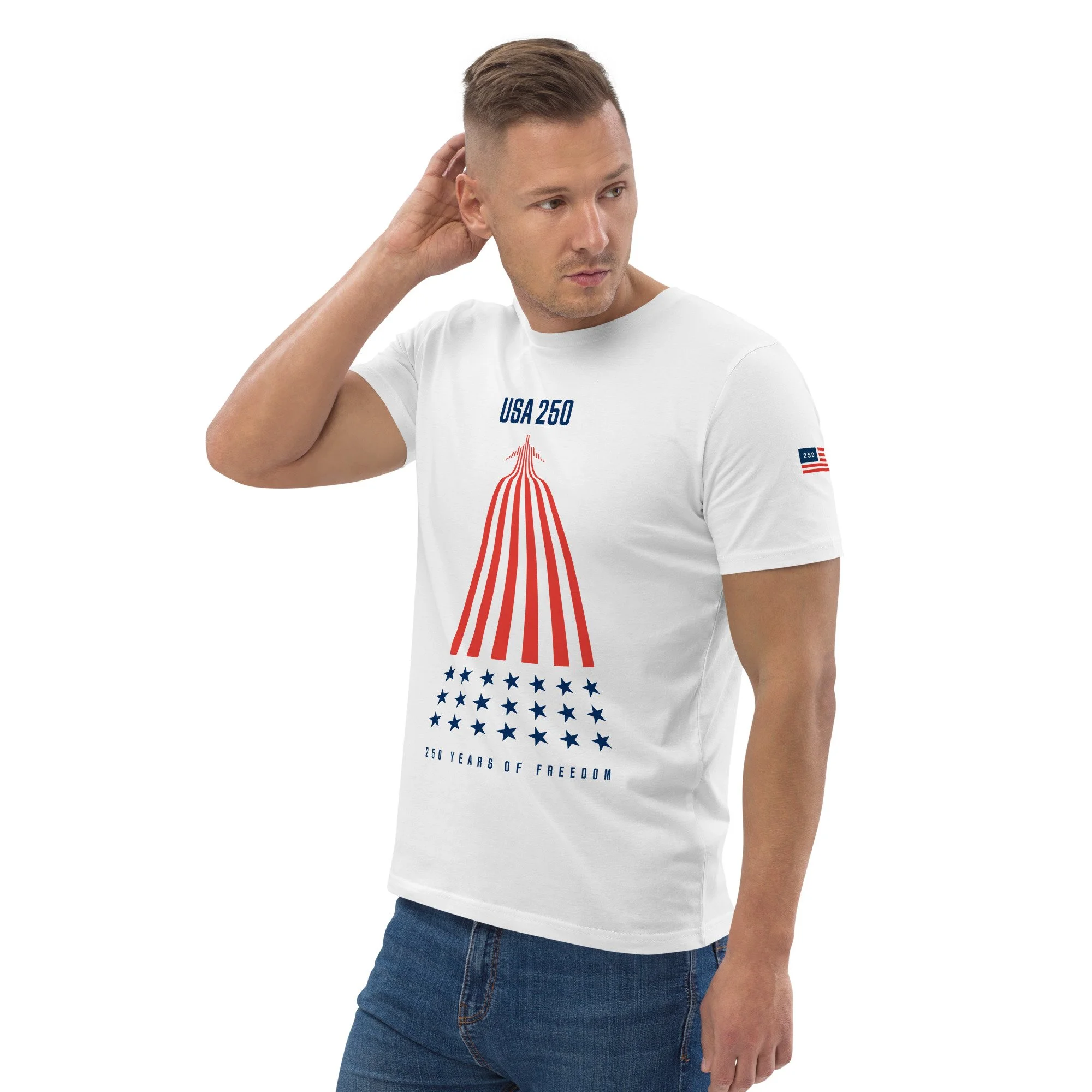 USA 250 Flying Flags Unisex organic cotton t-shirt