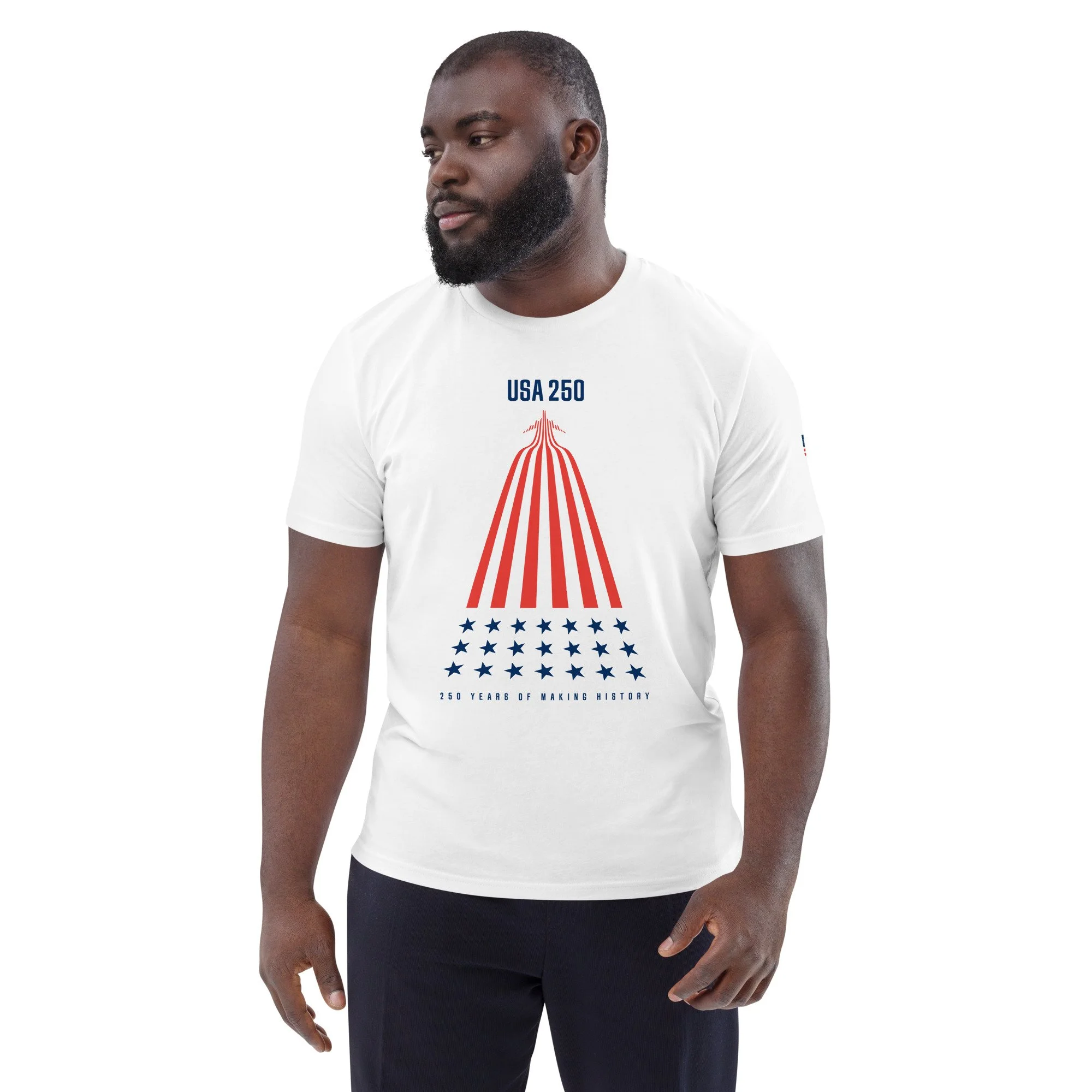 USA 250 Flying Flags Unisex organic cotton t-shirt
