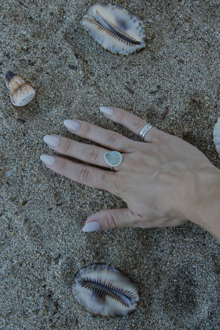 Beaded Abalone Ring