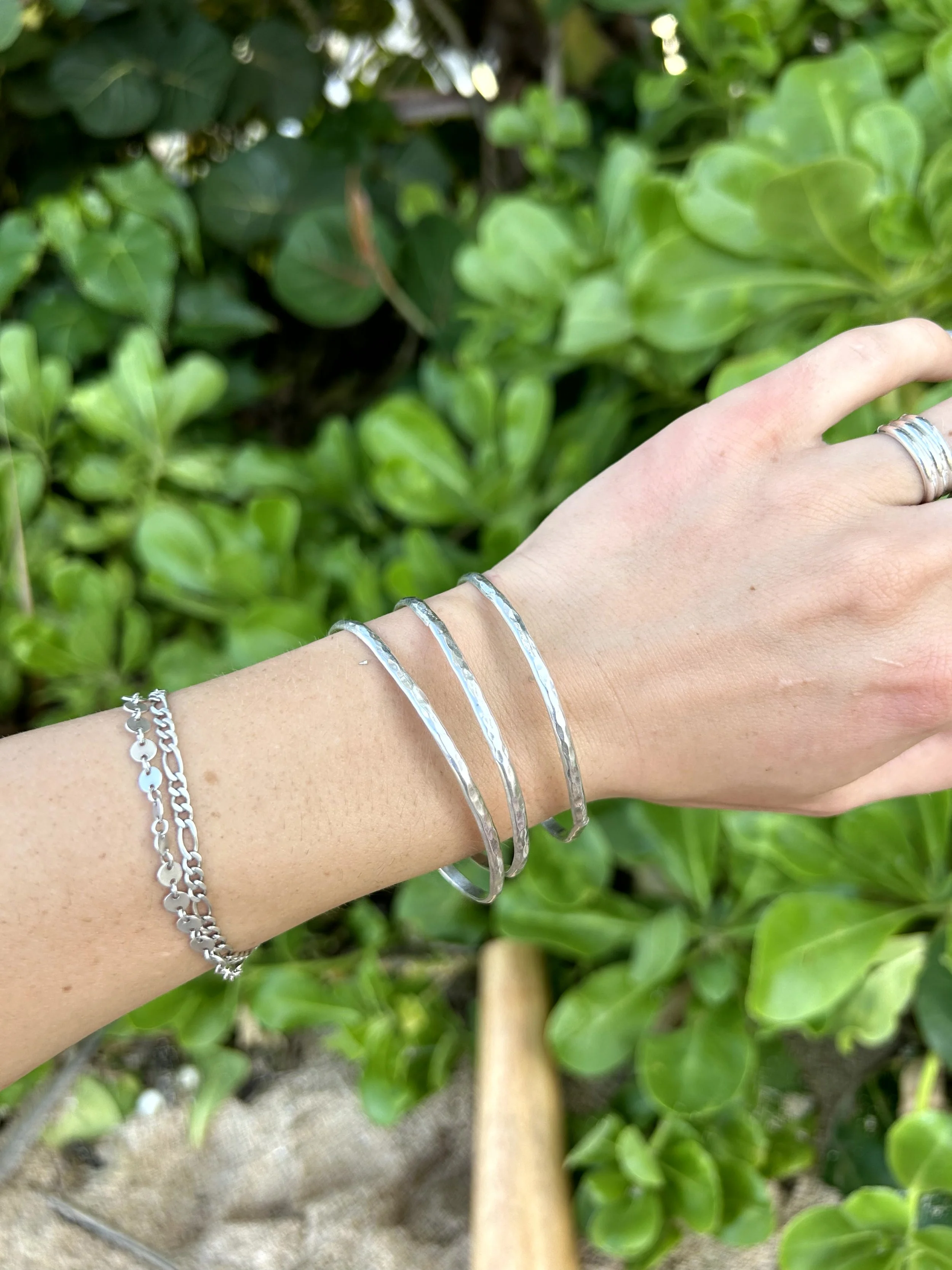 Silver Stackable Bangle set of THREE