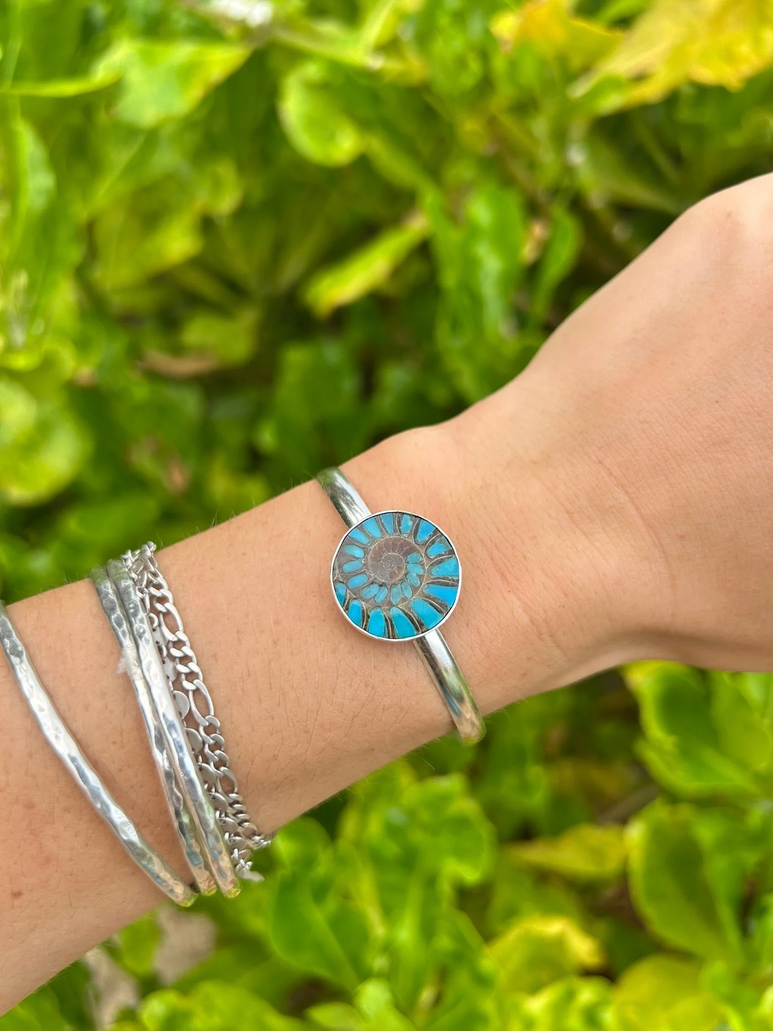 Wild Water Spiral Cuff-Turquoise