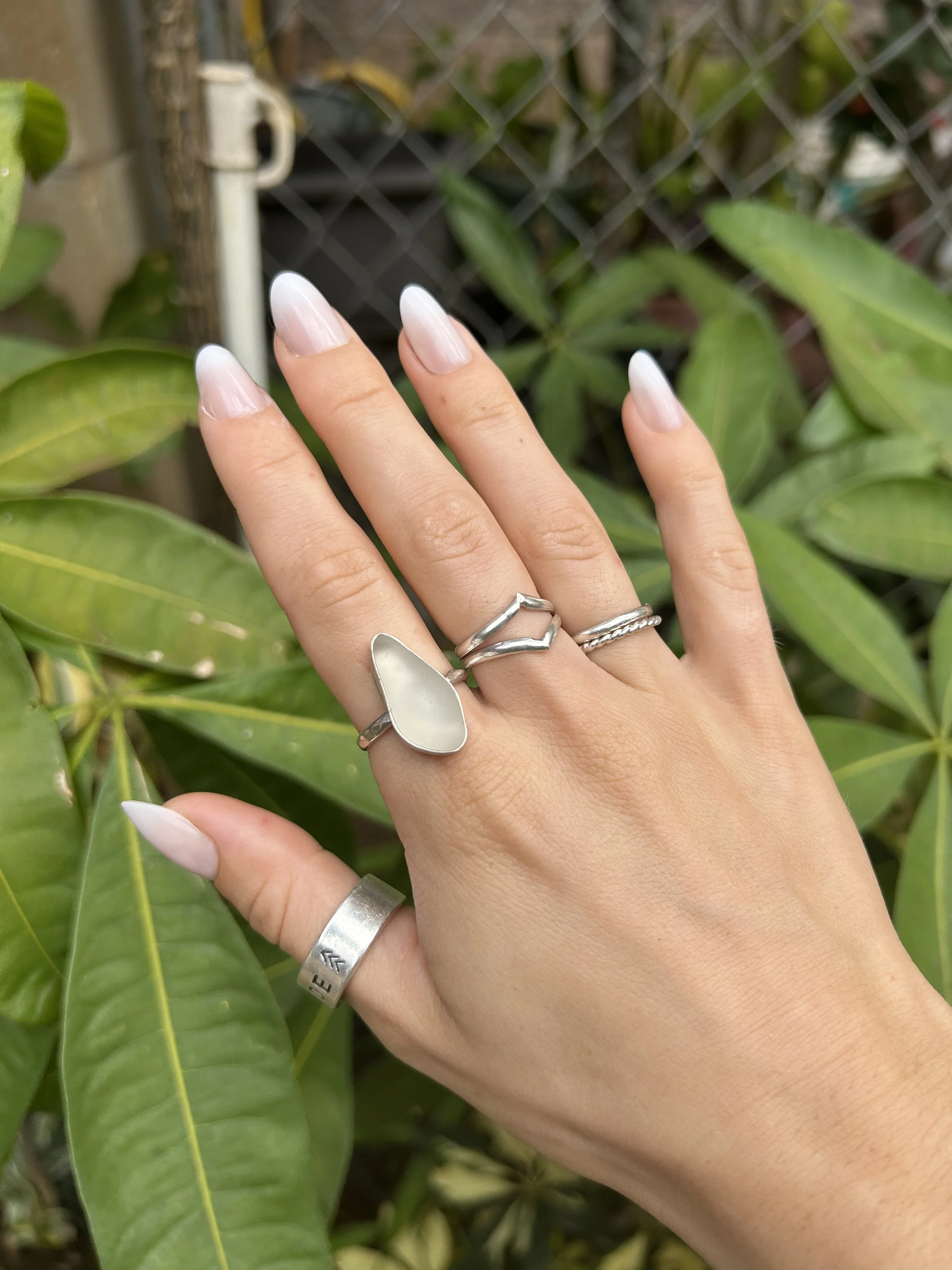 Sea glass ring