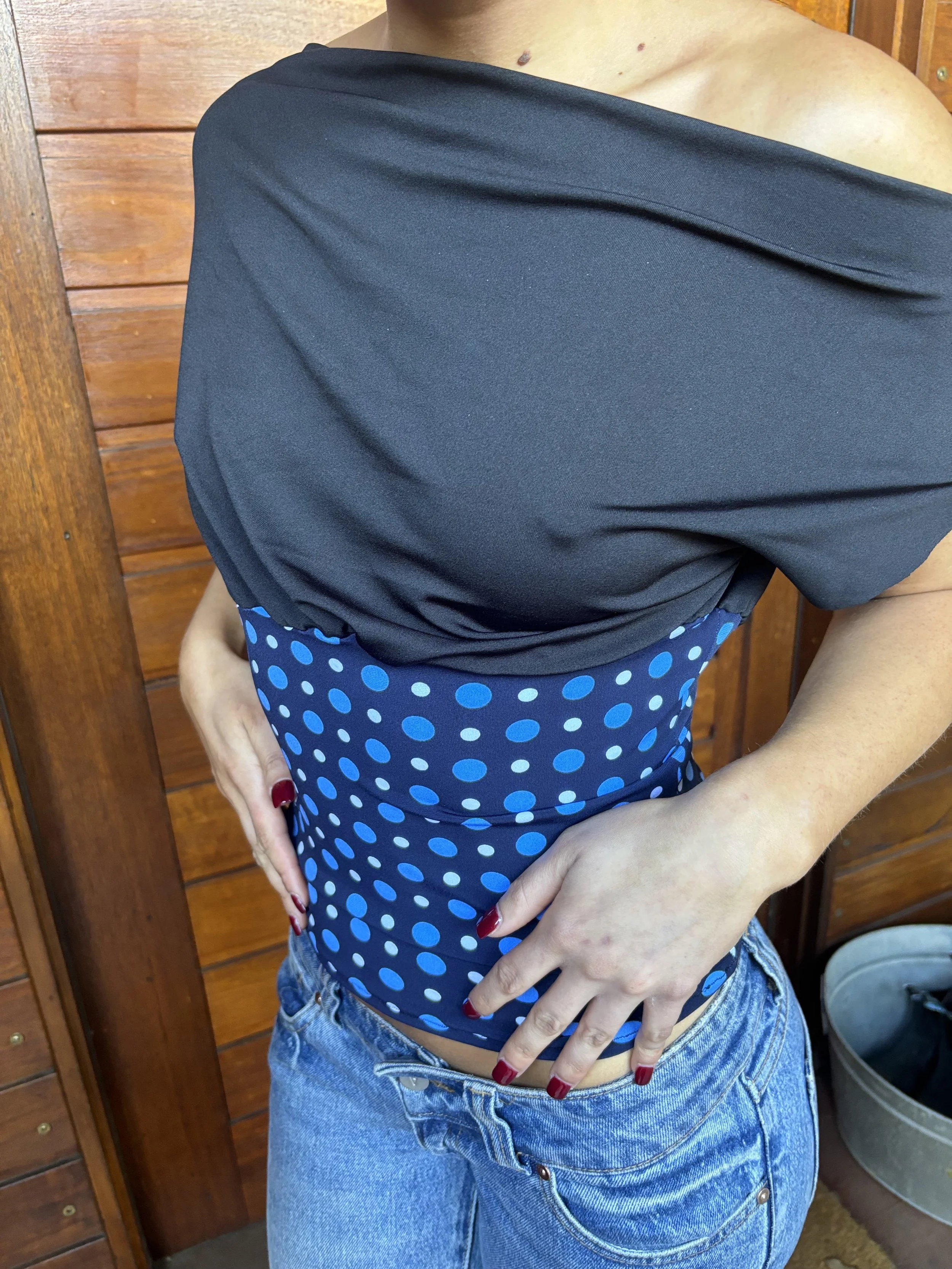 Off The Shoulder Polka-Dot Top