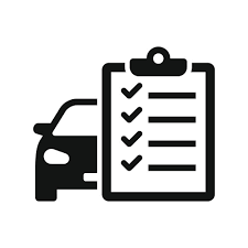 Car with a clipboard that has checkmarks