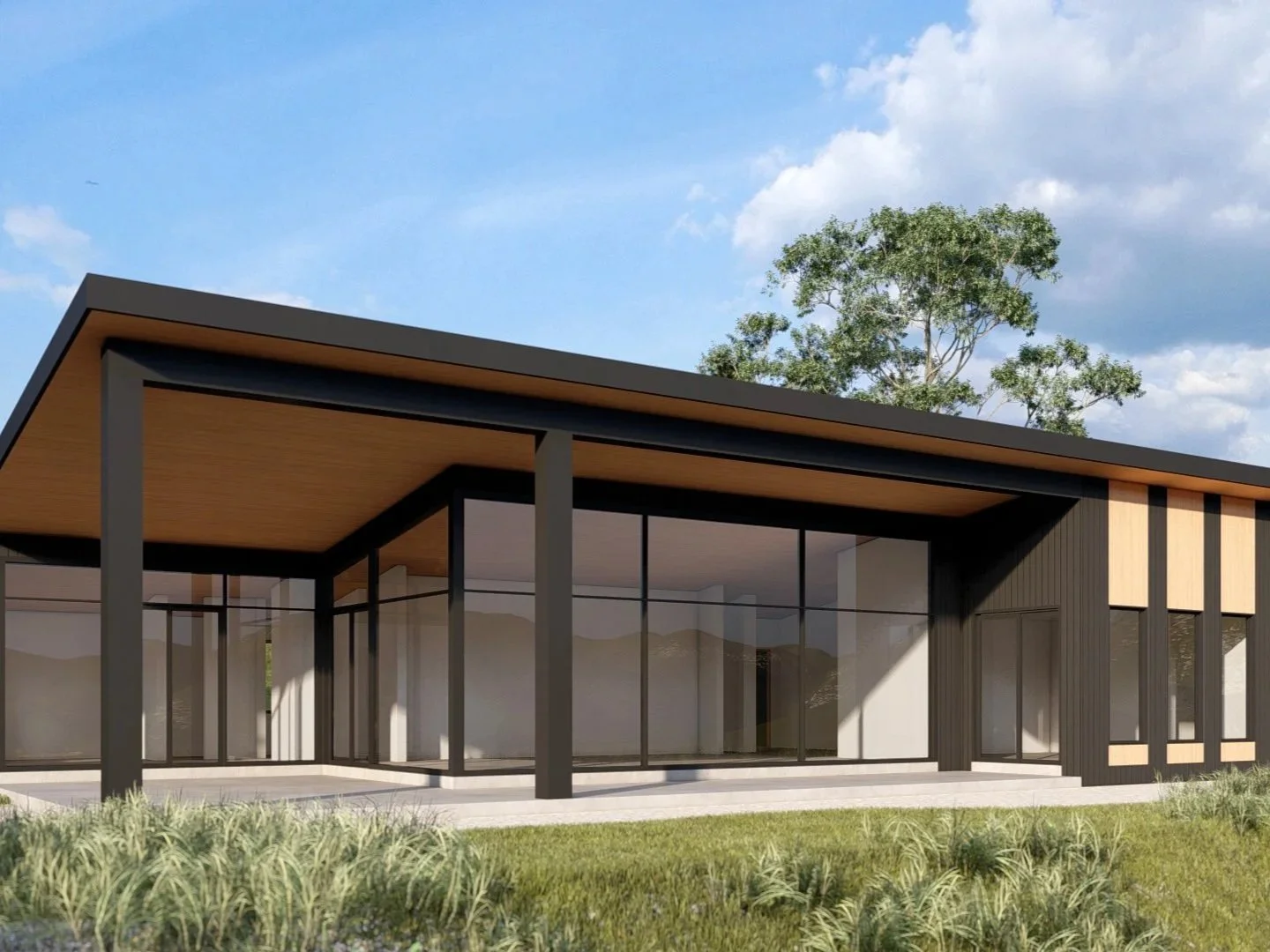 Modern residential concept rendering used for early project strategy and planning.