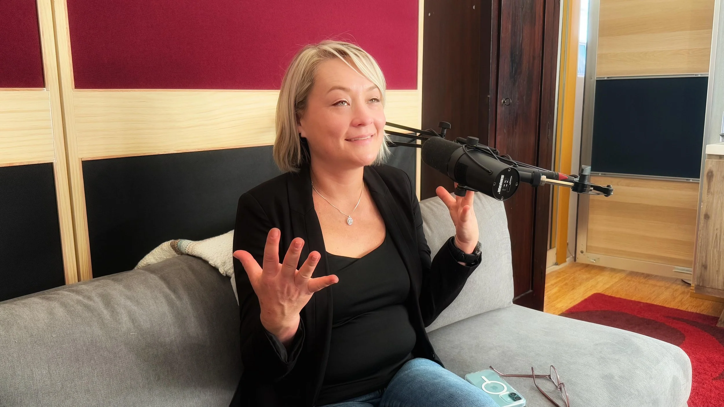 Female podcaster
