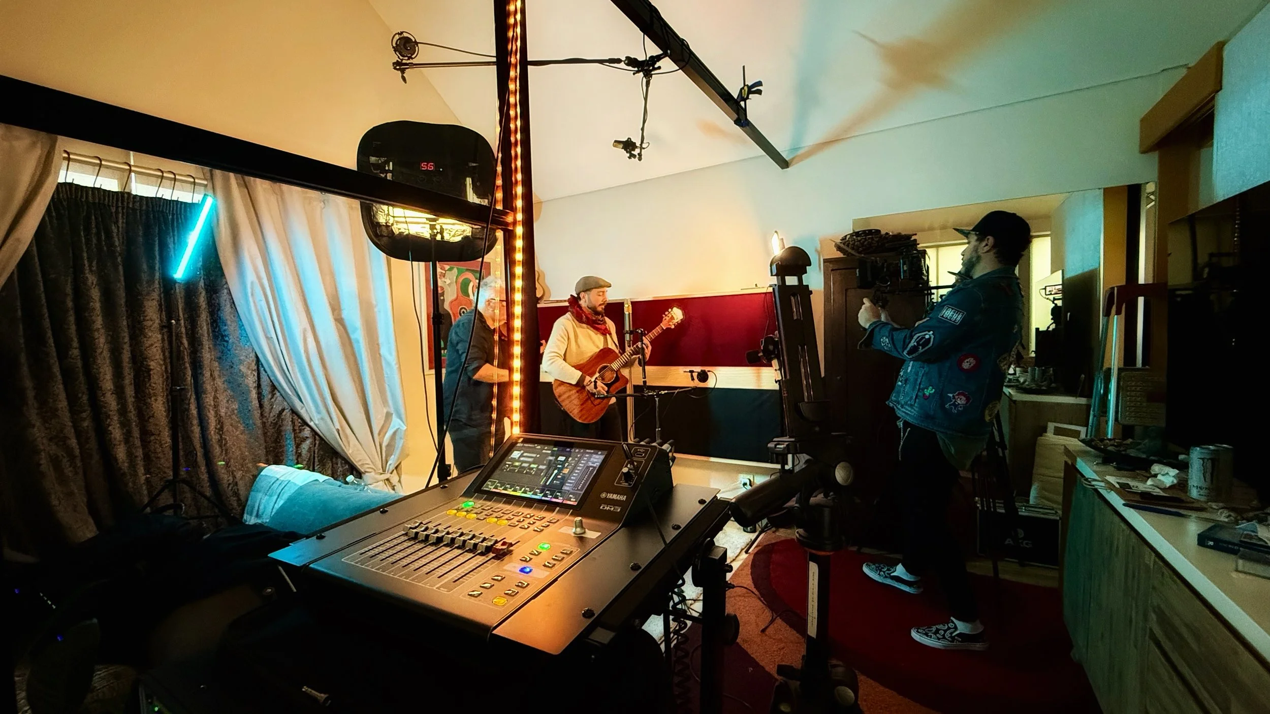 Salvadore Santino and Archie Petrie performing live at Song Bear Studios