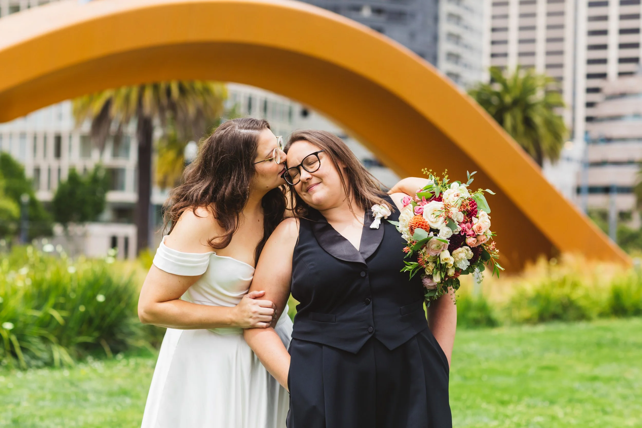 Brides with bouquet