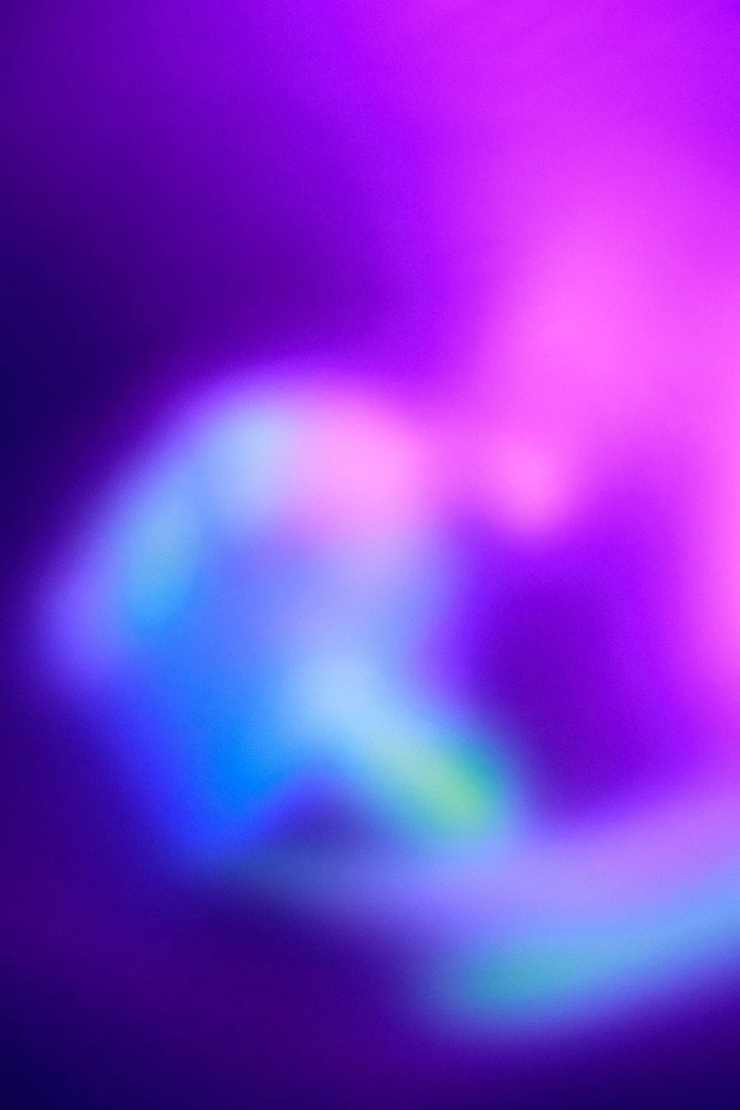 ULTRA WHITE: a single blurred figure in violet and pink light