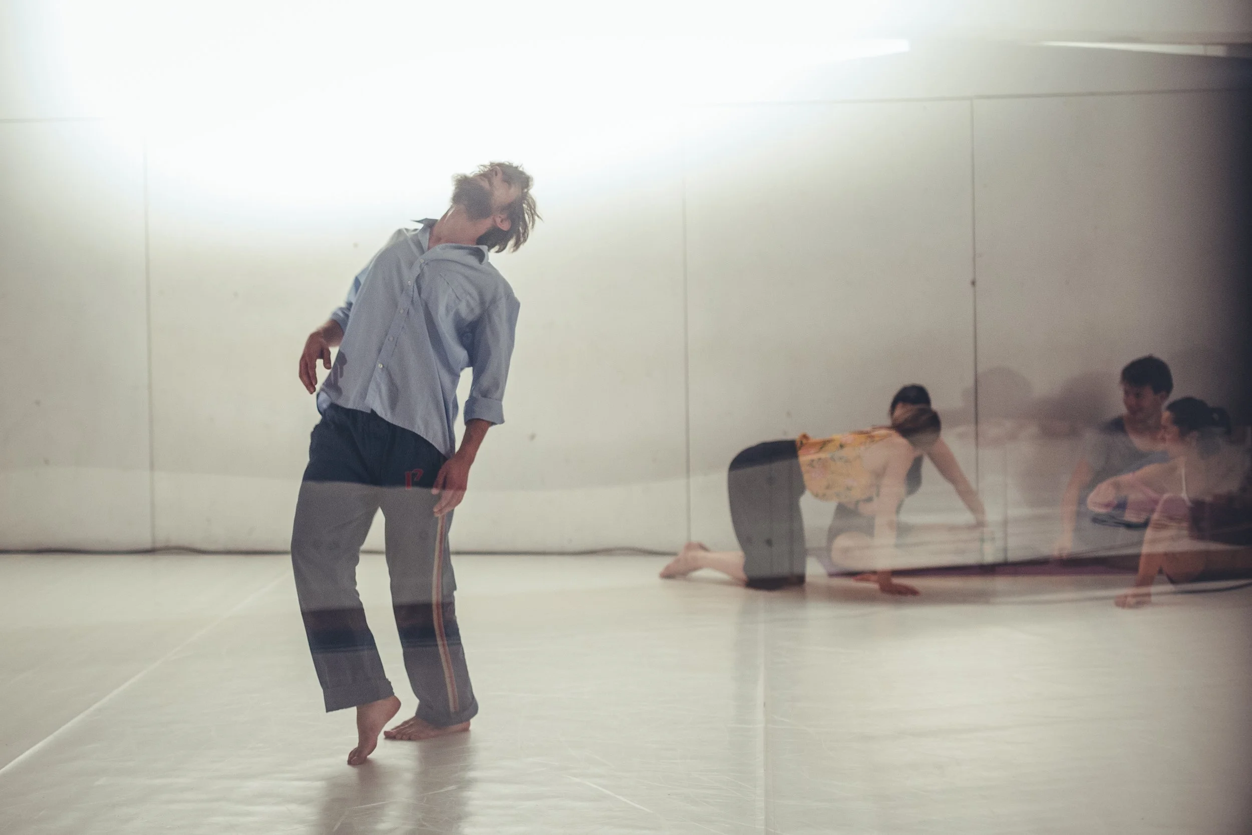 Lizard Beats: Gyula Cserepes moving through the studio while others work on the floor